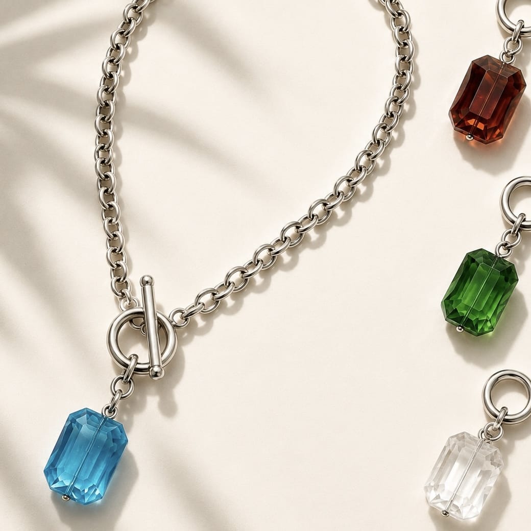 Rainbow Crystal Choker Necklace