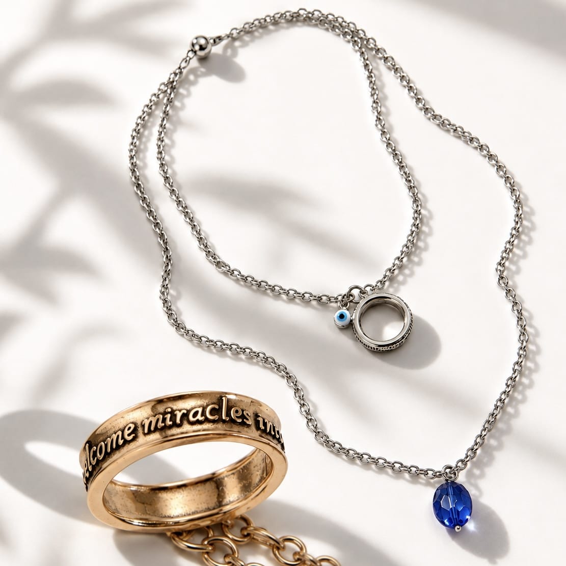 I Welcome Miracles Ring Original Necklace