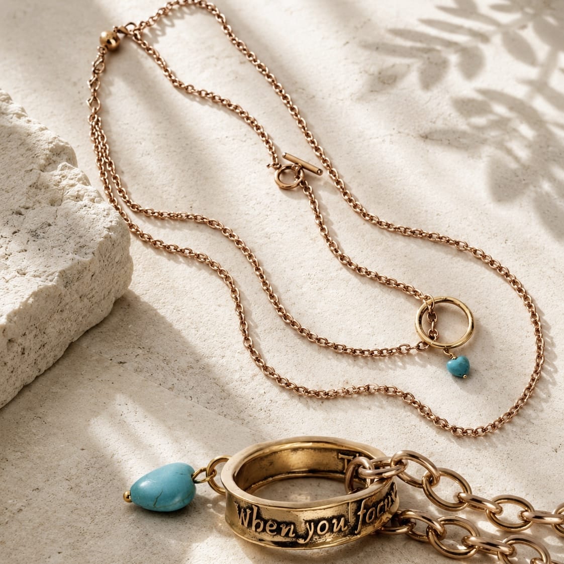 I Welcome Miracles Into My Life Ring Multifunctional Necklace