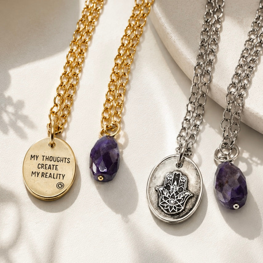 My Thoughts Create My Reality Dainty Necklace