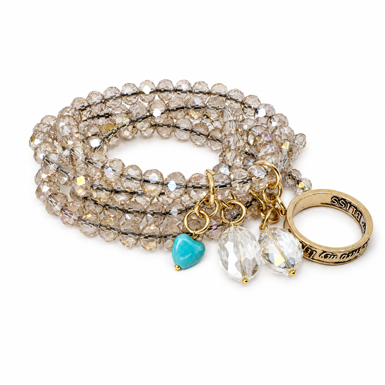 I Welcome Miracles Into My Life Crystal Boho Wrap Necklace/Bracelet