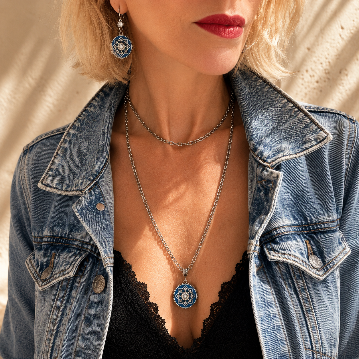 I Am Enough Mandala Drop Earrings