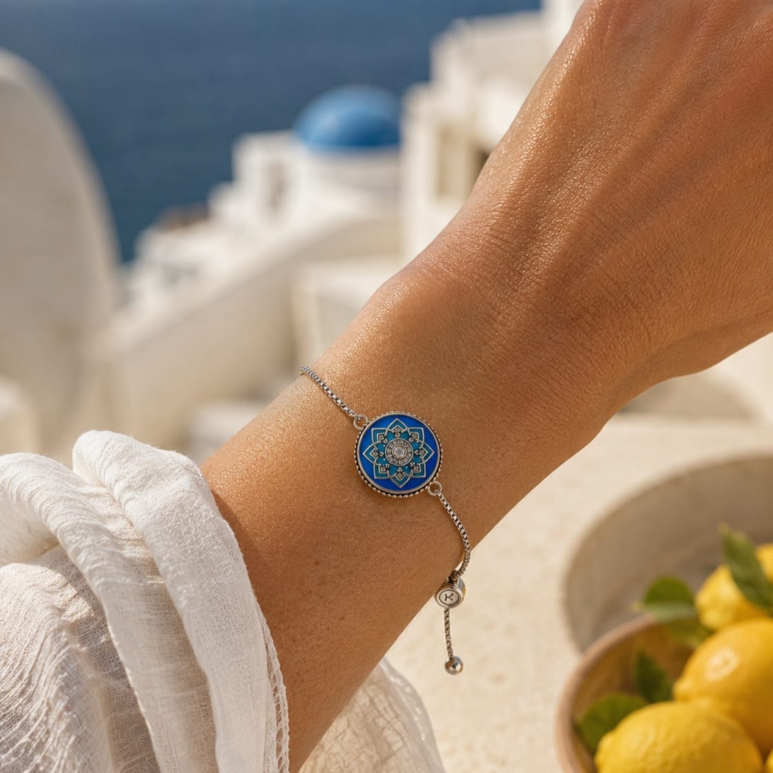 I Am Enough Mandala Adjustable Chain Bracelet