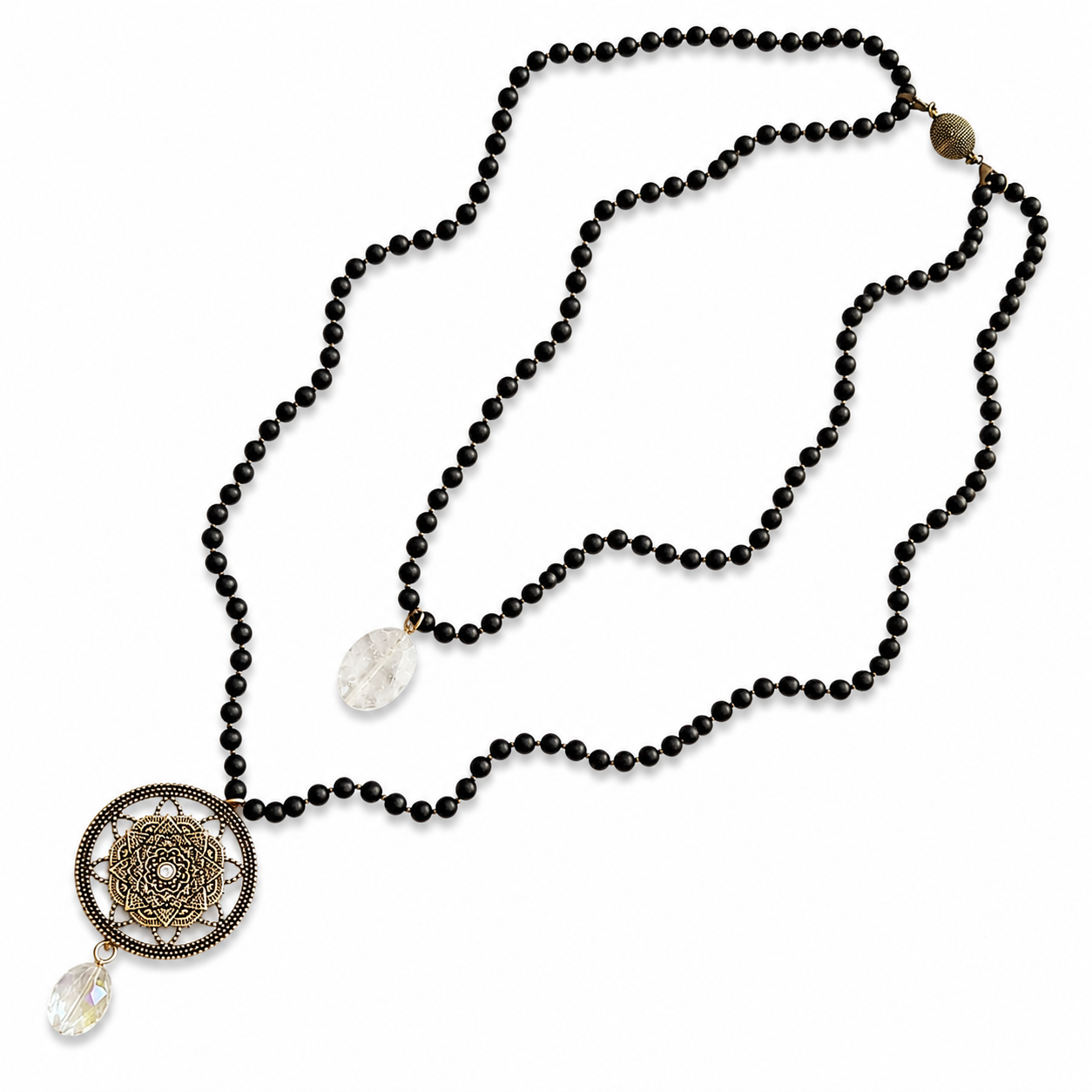 I Own My Peace Black Howlite Necklace