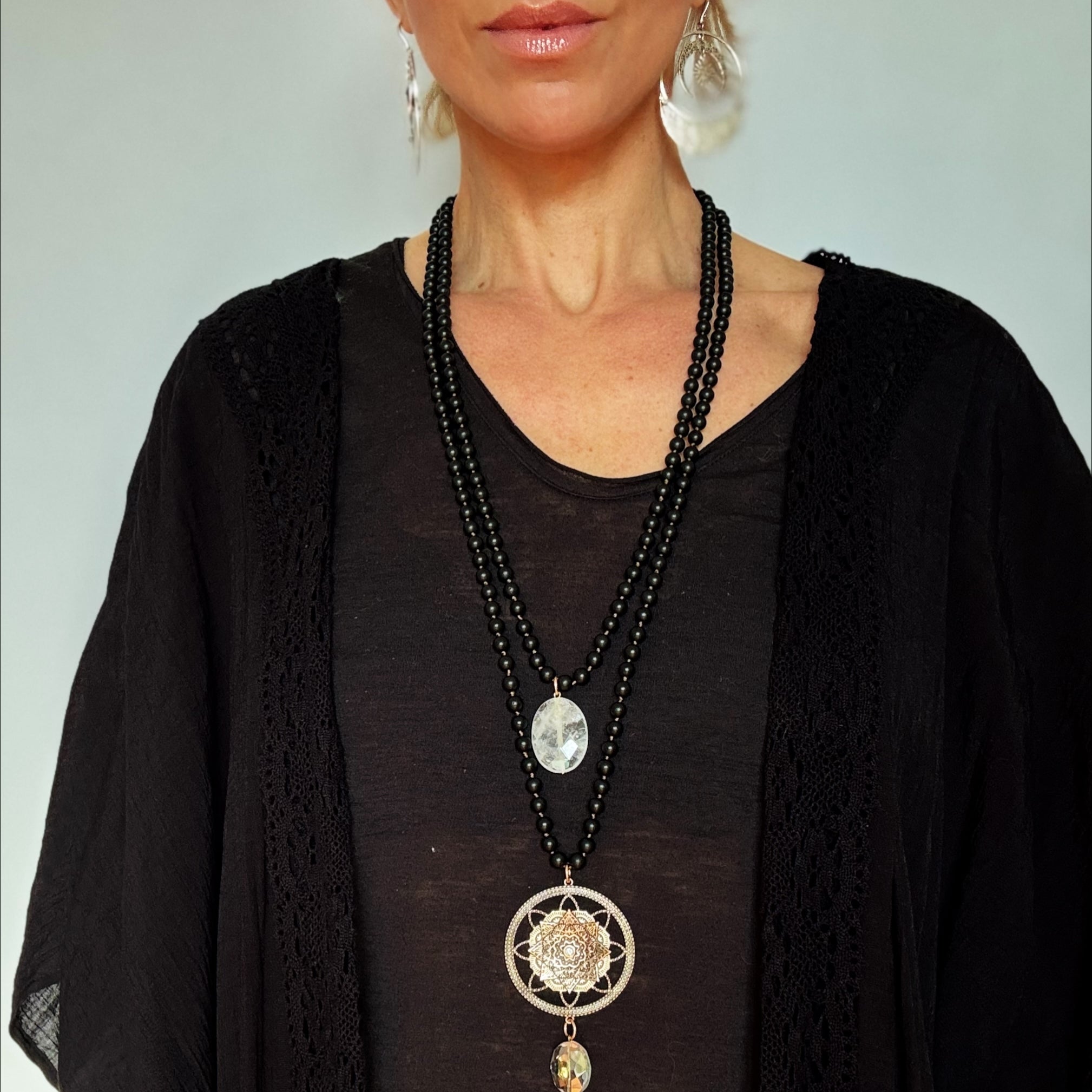 I Own My Peace Black Howlite Necklace