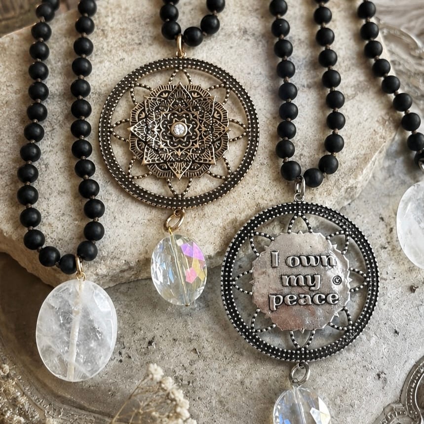 I Own My Peace Black Howlite Necklace