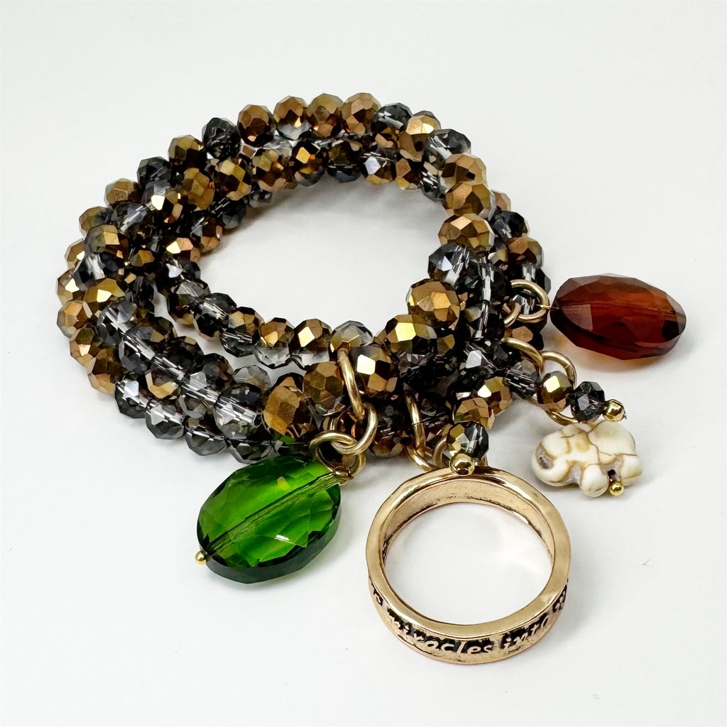 I Welcome Miracles Into My Life Crystal Boho Wrap Necklace/Bracelet