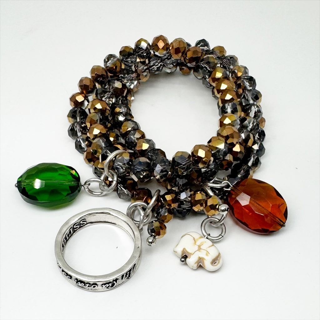 I Welcome Miracles Into My Life Crystal Boho Wrap Necklace/Bracelet