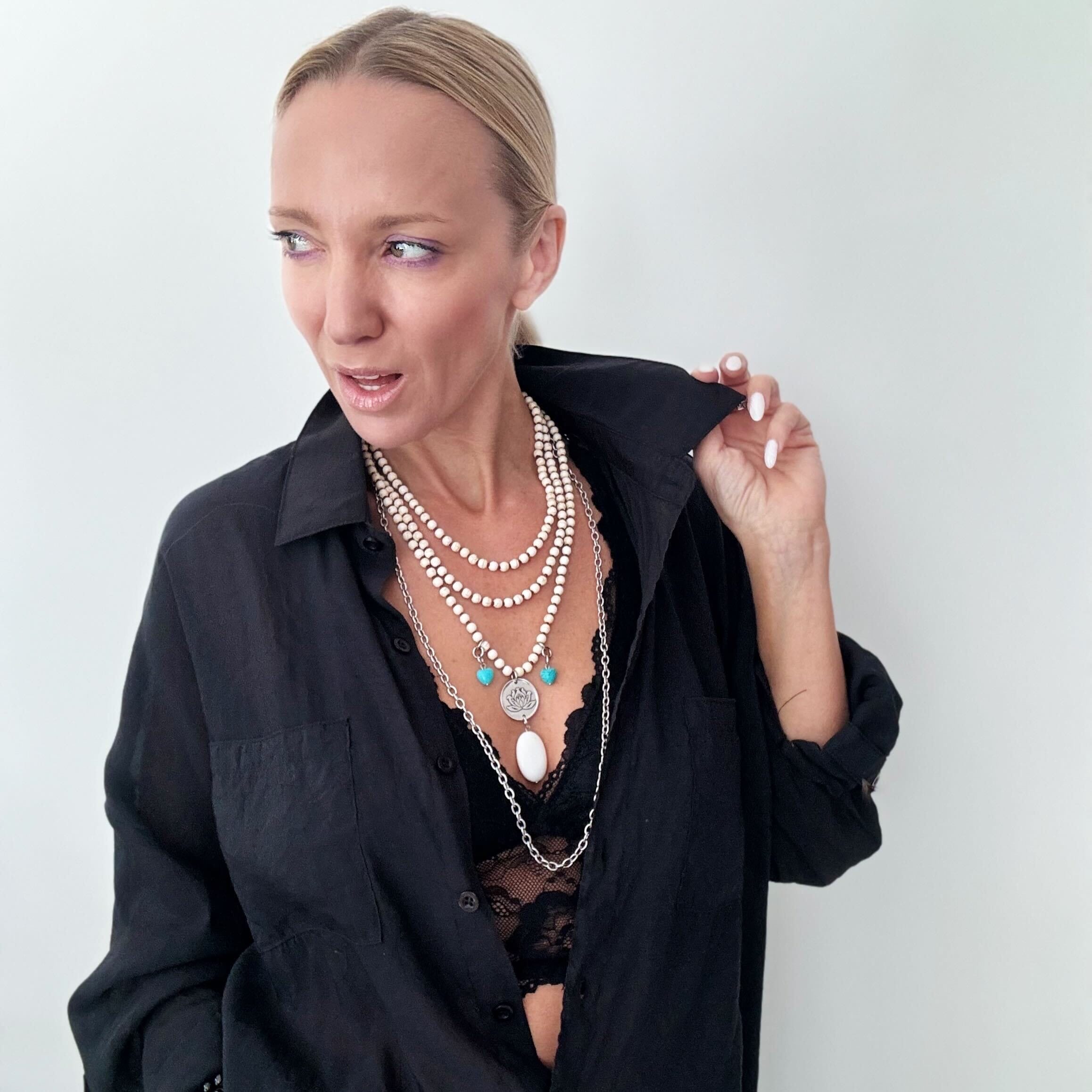 Just Breathe Lotus Long Chain Fusion Necklace