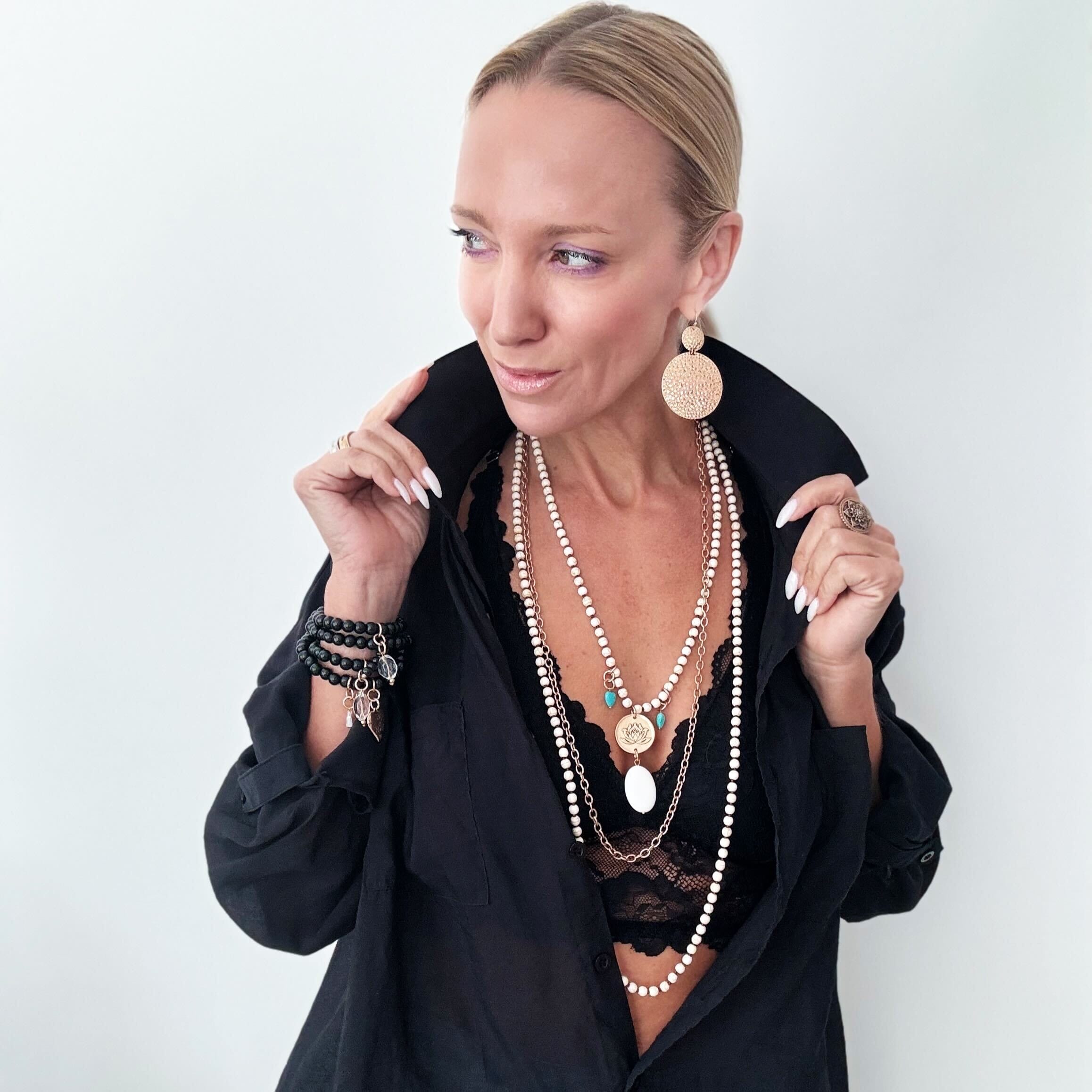 Just Breathe Lotus Long Chain Fusion Necklace