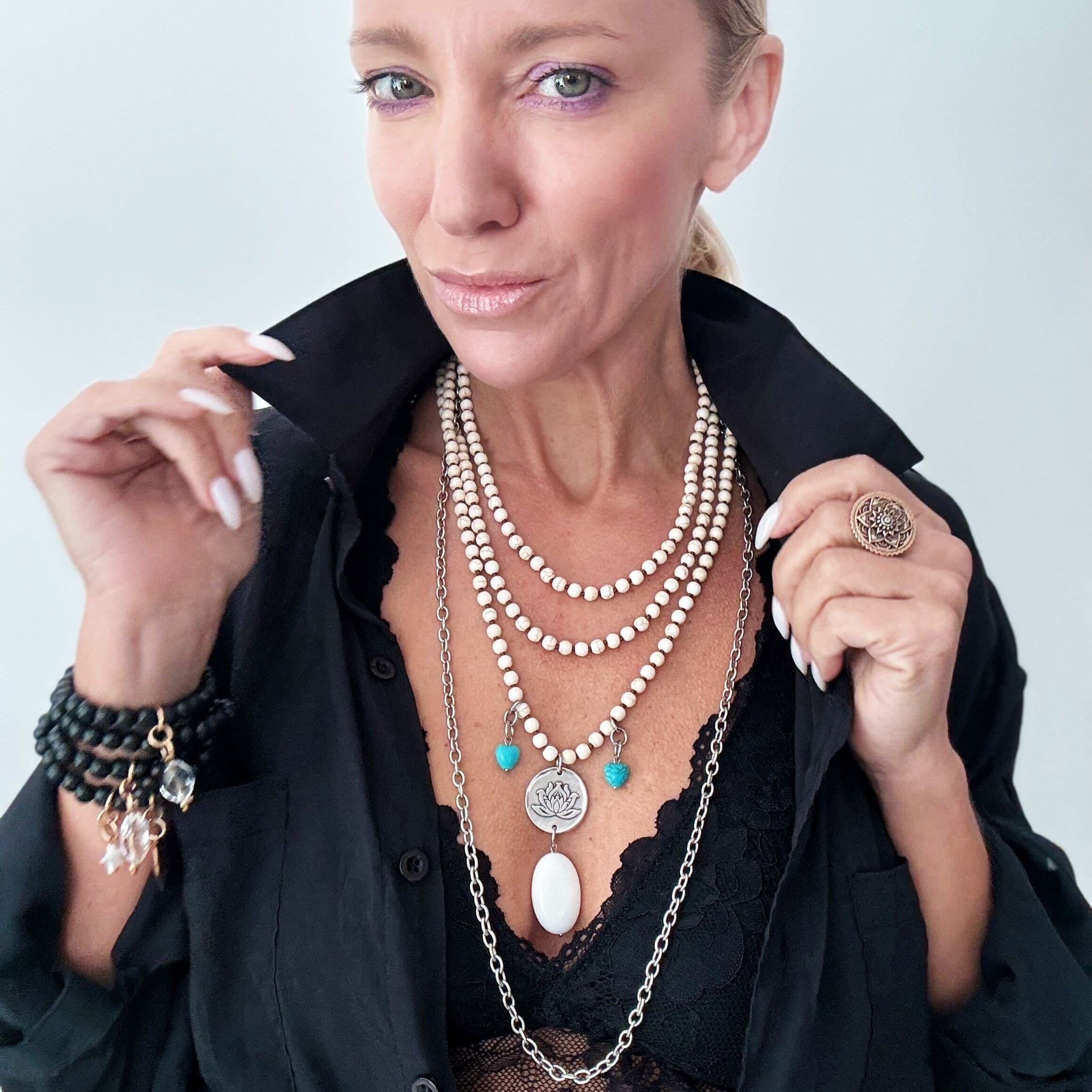 Just Breathe Lotus Long Chain Fusion Necklace