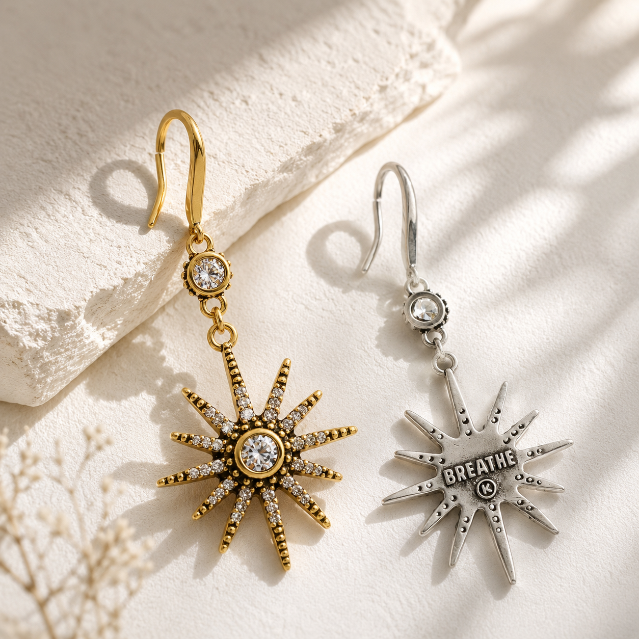 Breathe Crystal Starburst Drop Earrings