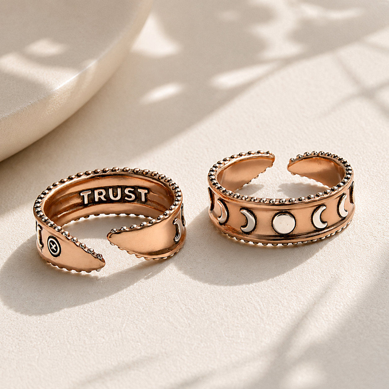 Trust Moon Phase Adjustable Ring