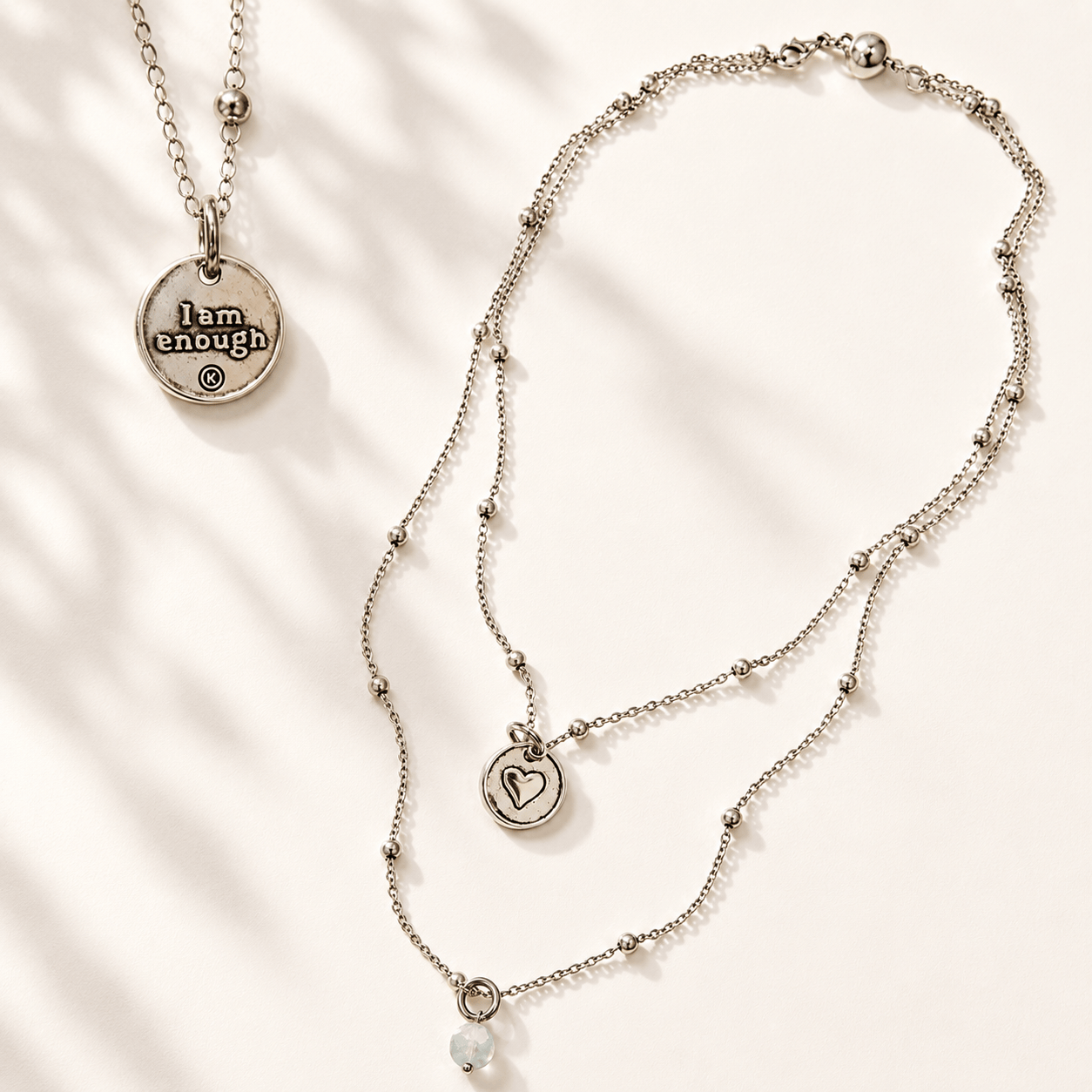 I Am Enough Heart Dainty Necklace