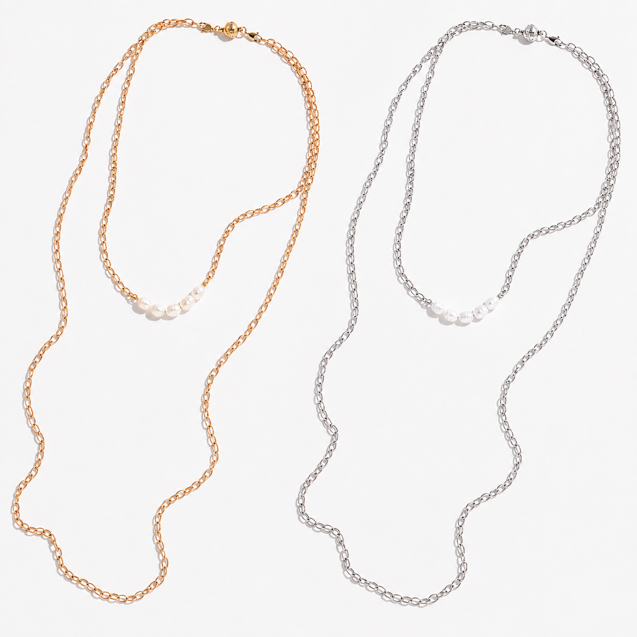 Pearl Layering Chain Necklace