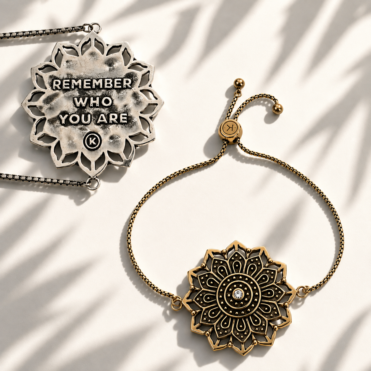Remember Who You Are Flower Mandala Adjustable Bracelet