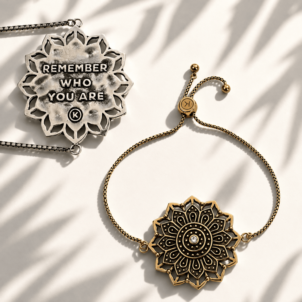 Remember Who You Are Flower Mandala Adjustable Bracelet