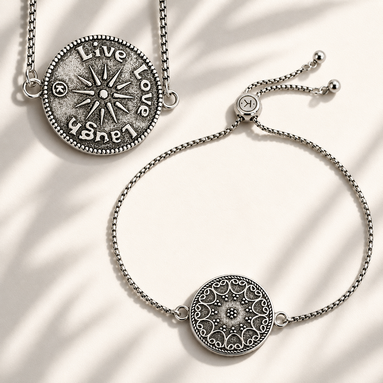 Live Love Laugh Mandala Adjustable Bracelet