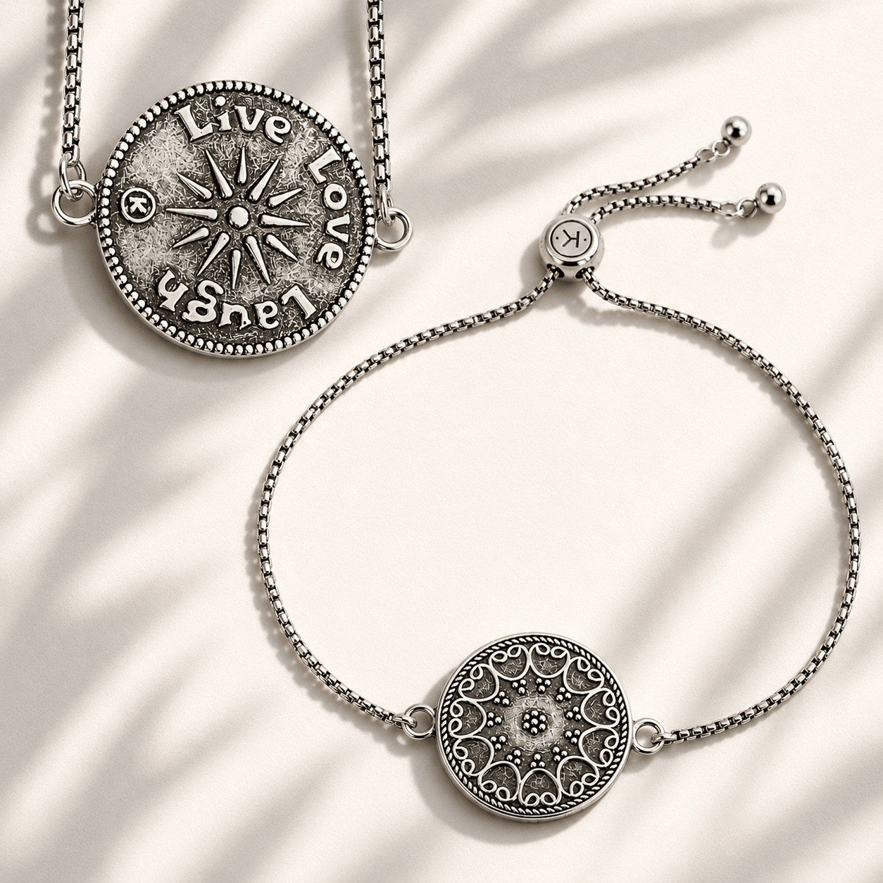 Live Love Laugh Mandala Adjustable Bracelet