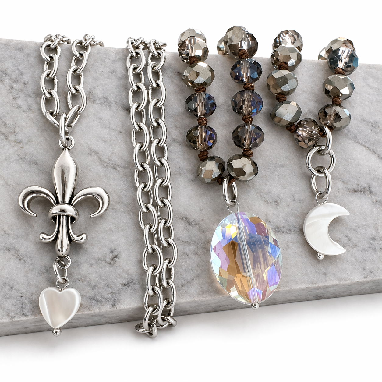 Love Fleur de Lis Fusion Necklace Duo Bundle