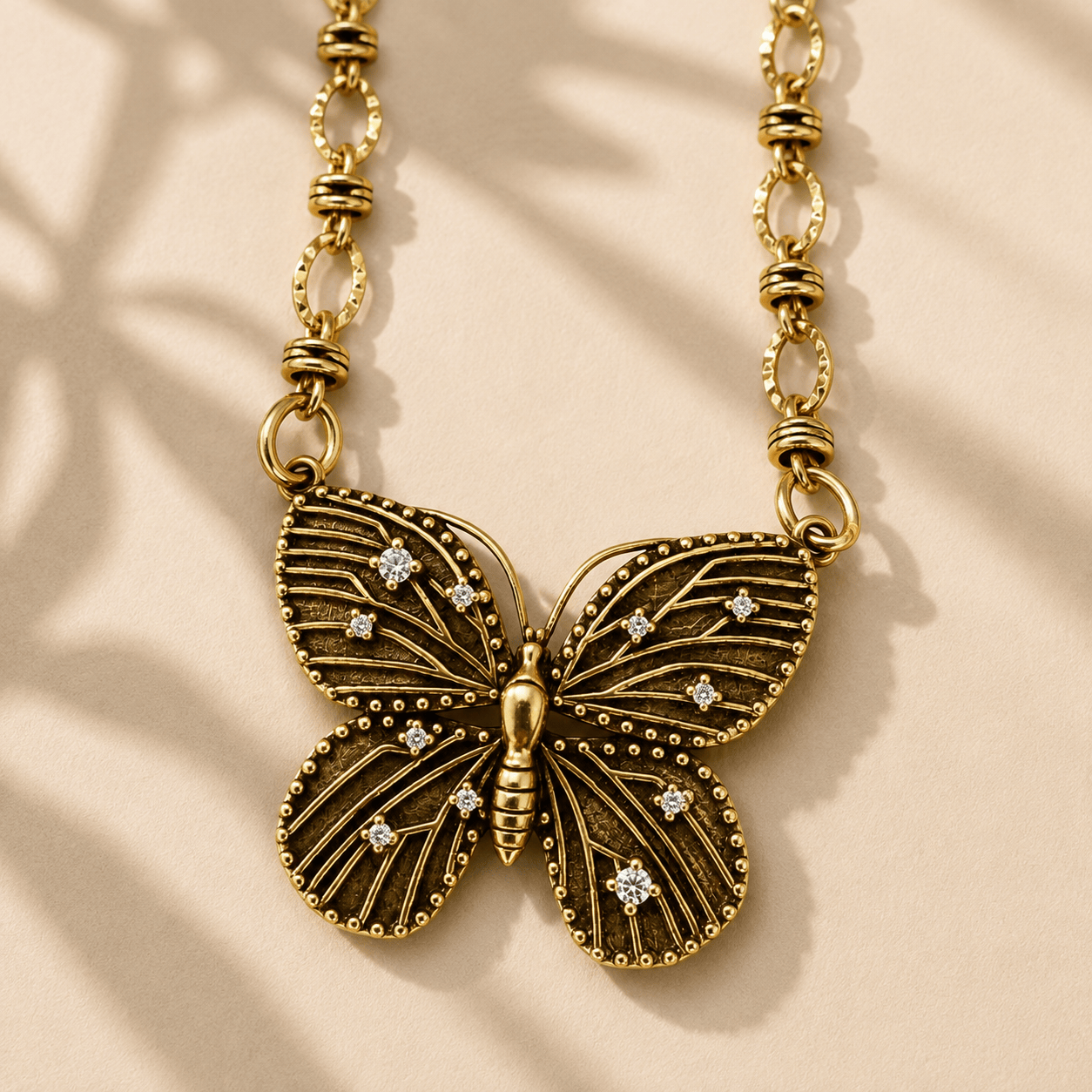 Be Grateful Loving Present Butterfly Chain Necklace