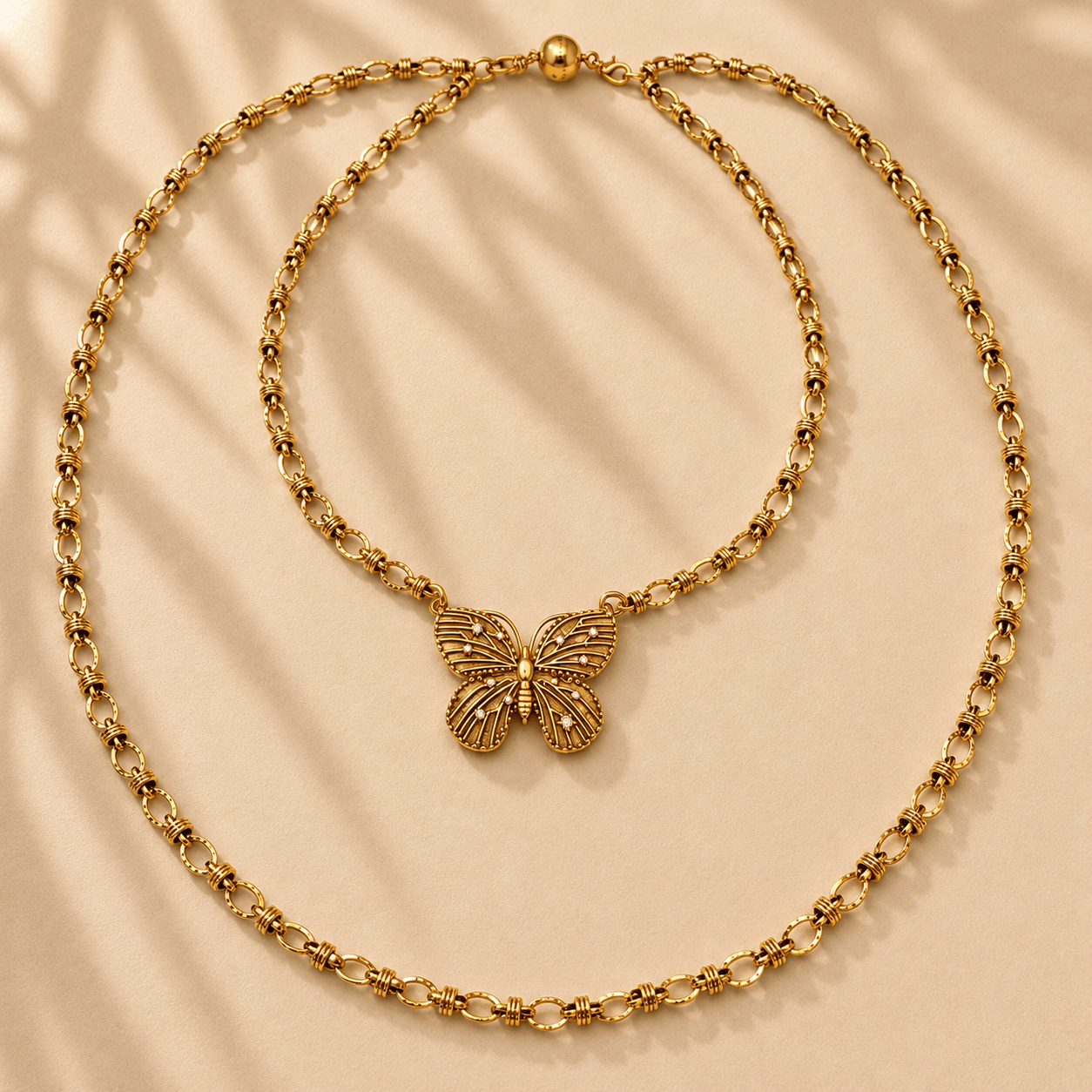 Be Grateful Loving Present Butterfly Chain Necklace