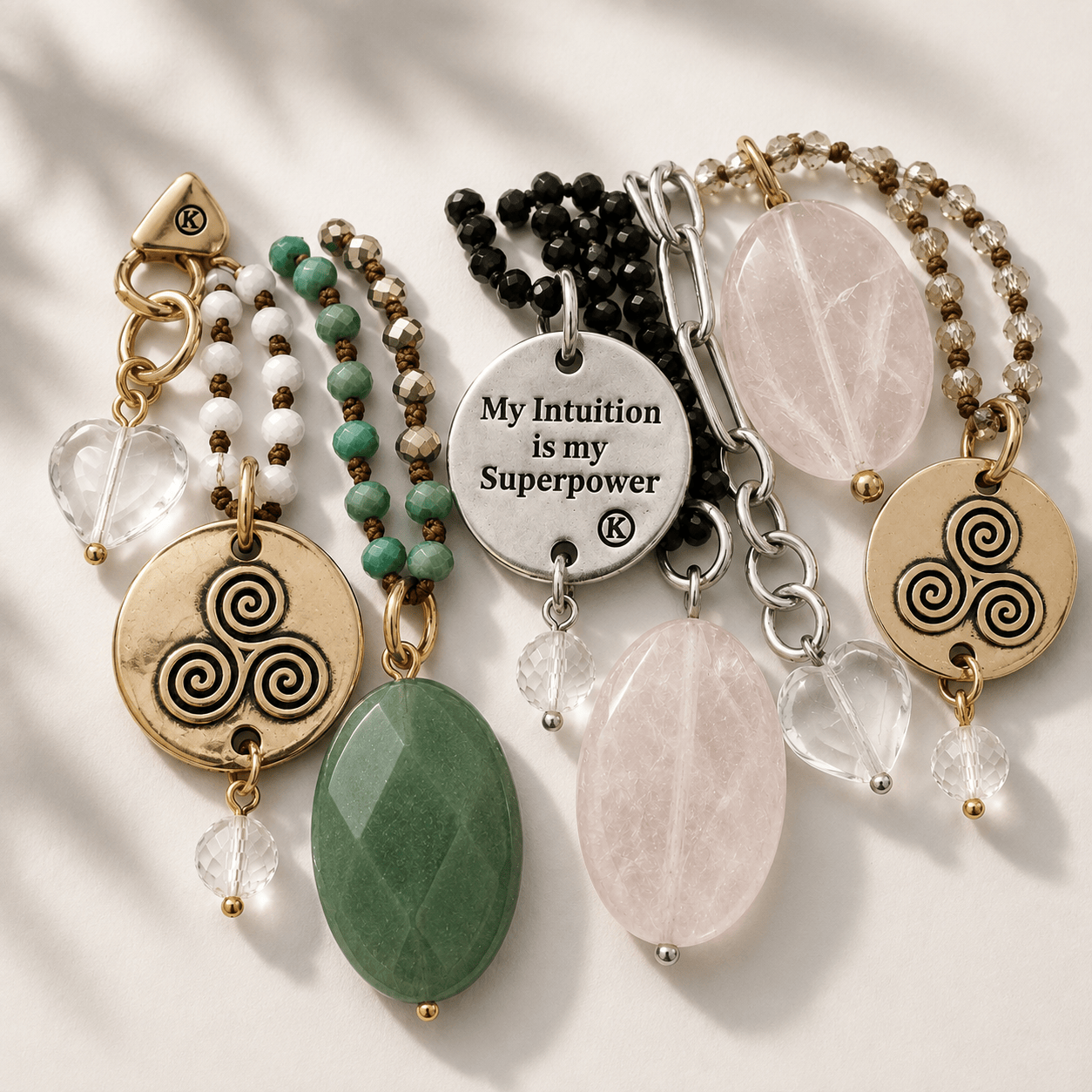 My Intuition Is My Superpower Triskelion Necklace Layering Set