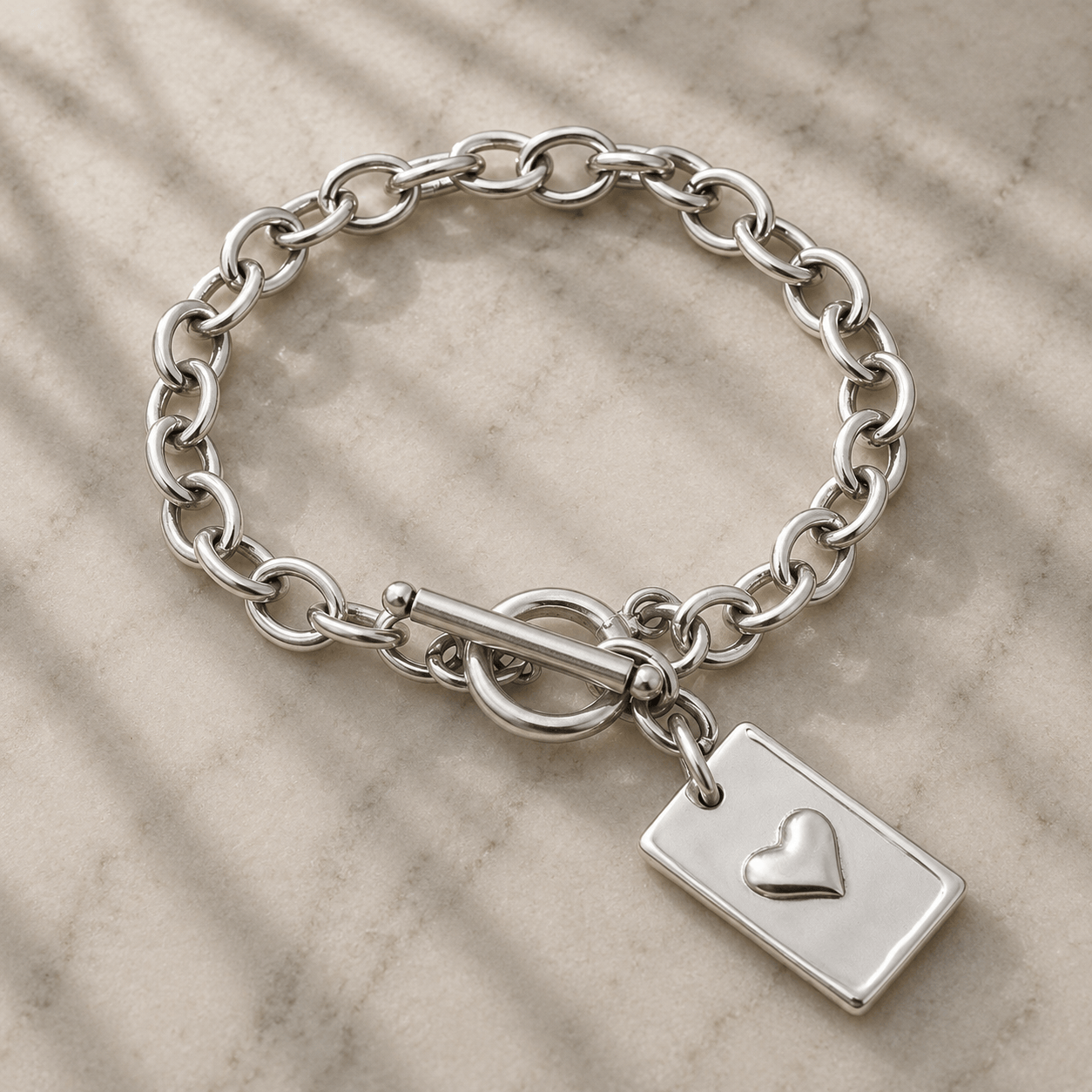 Choose Your Message Rectangle Pendant Chain Bracelet