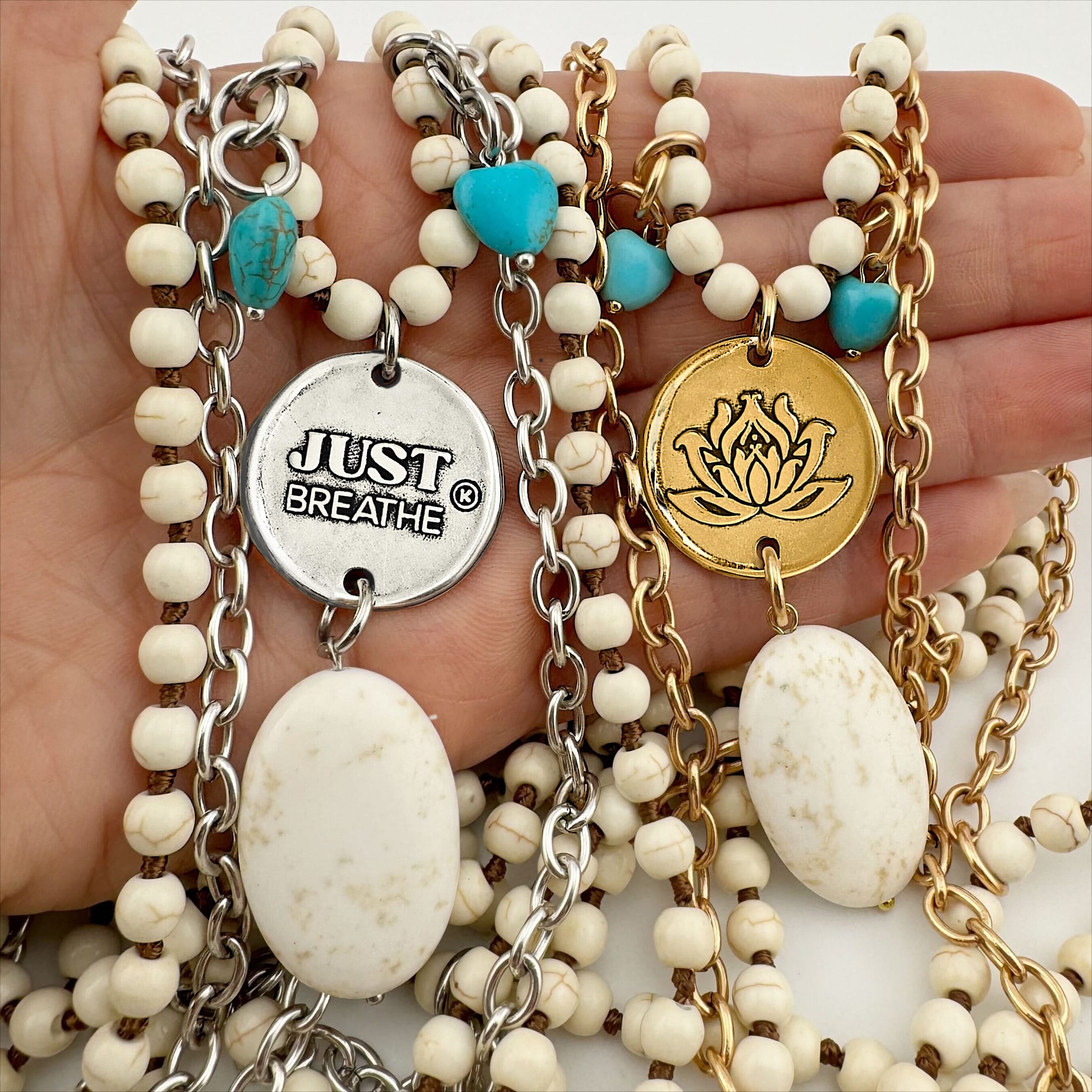 Just Breathe Lotus Long Chain Fusion Necklace