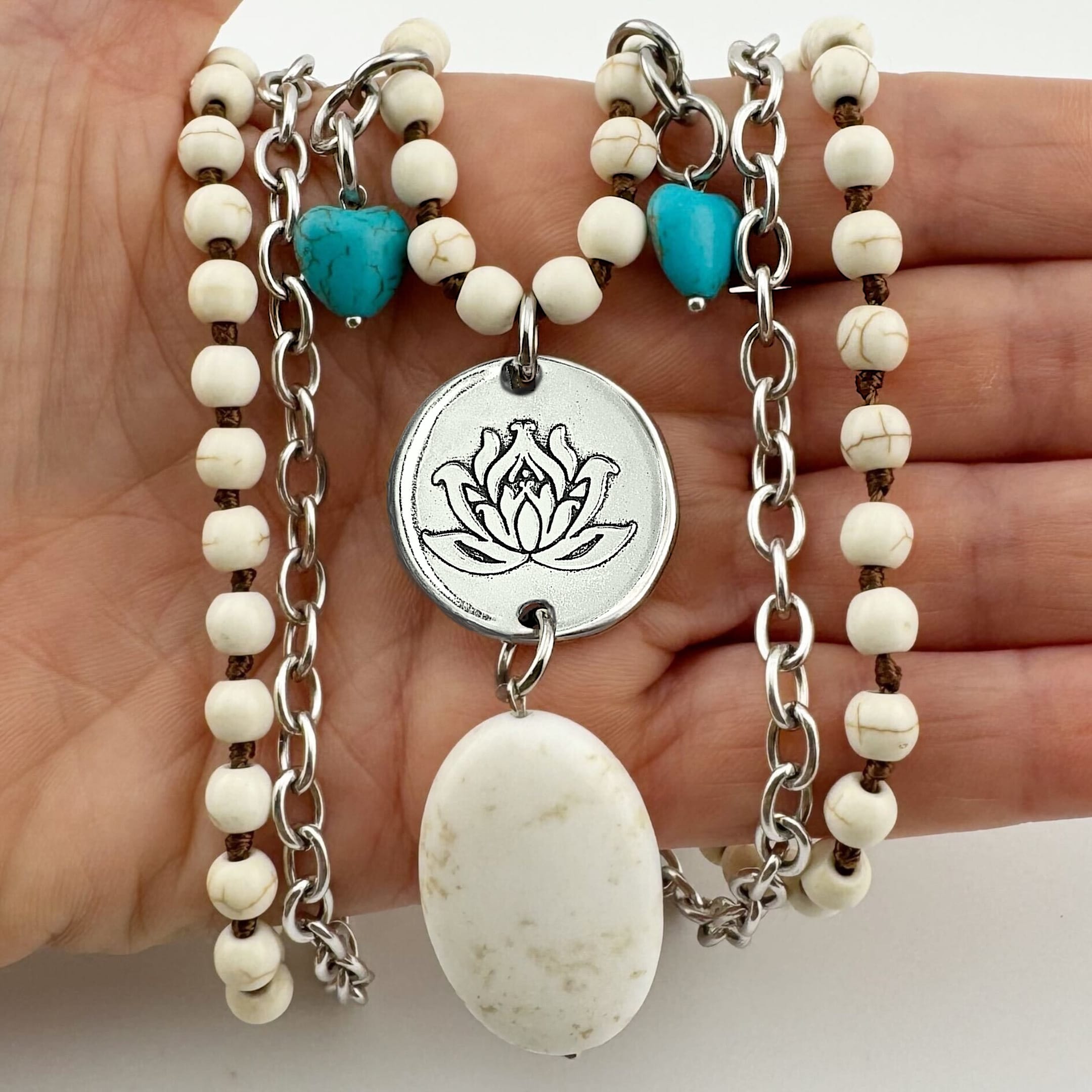 Just Breathe Lotus Long Chain Fusion Necklace