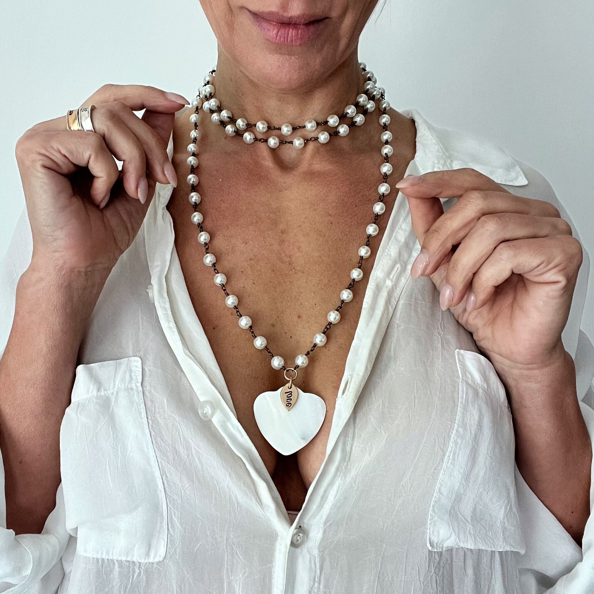 I Am Love Bird Long Rosary Chain Necklace