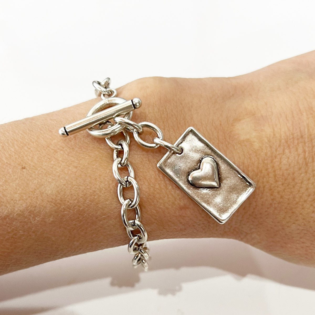 Choose Your Message Rectangle Pendant Chain Bracelet