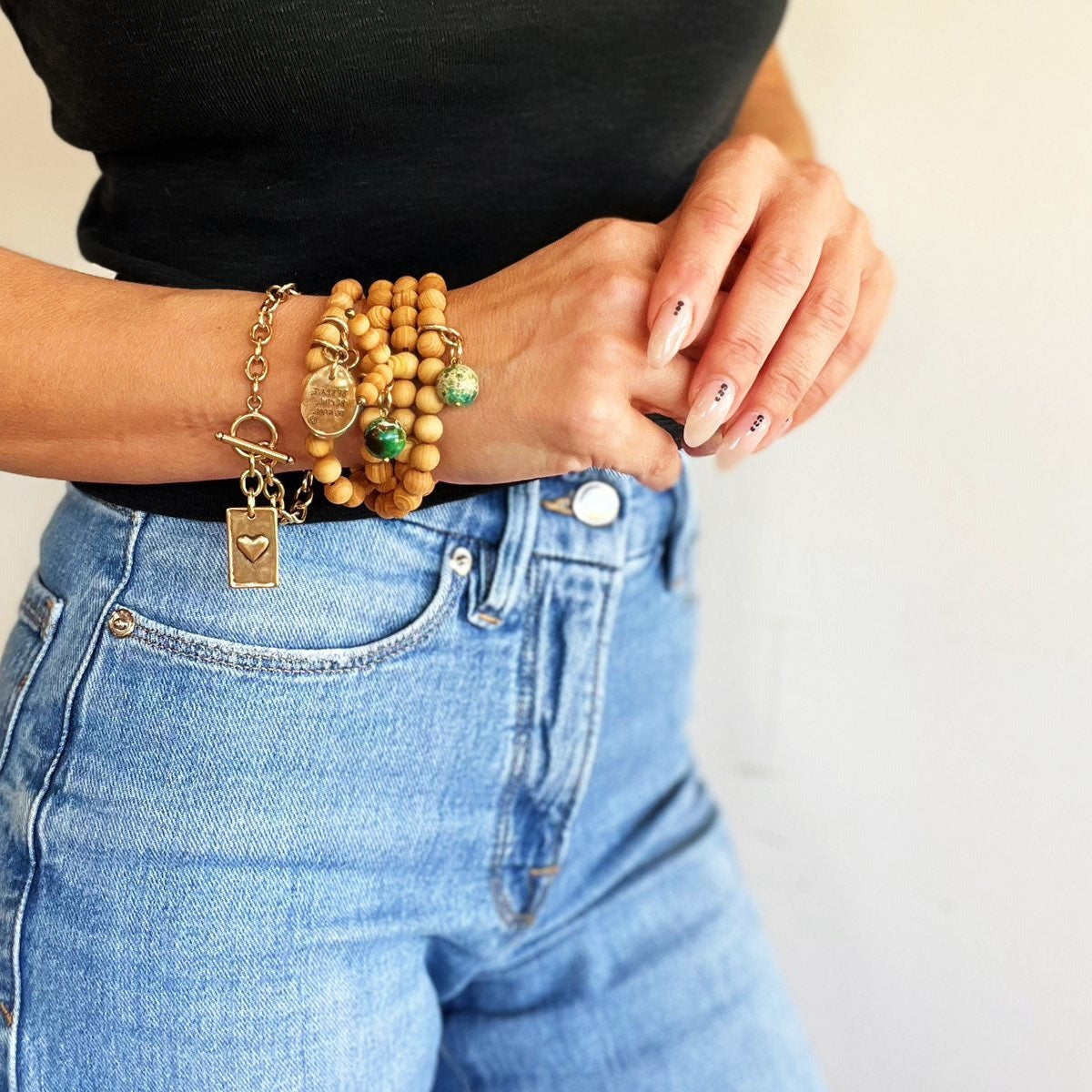 Choose Your Message Rectangle Pendant Chain Bracelet