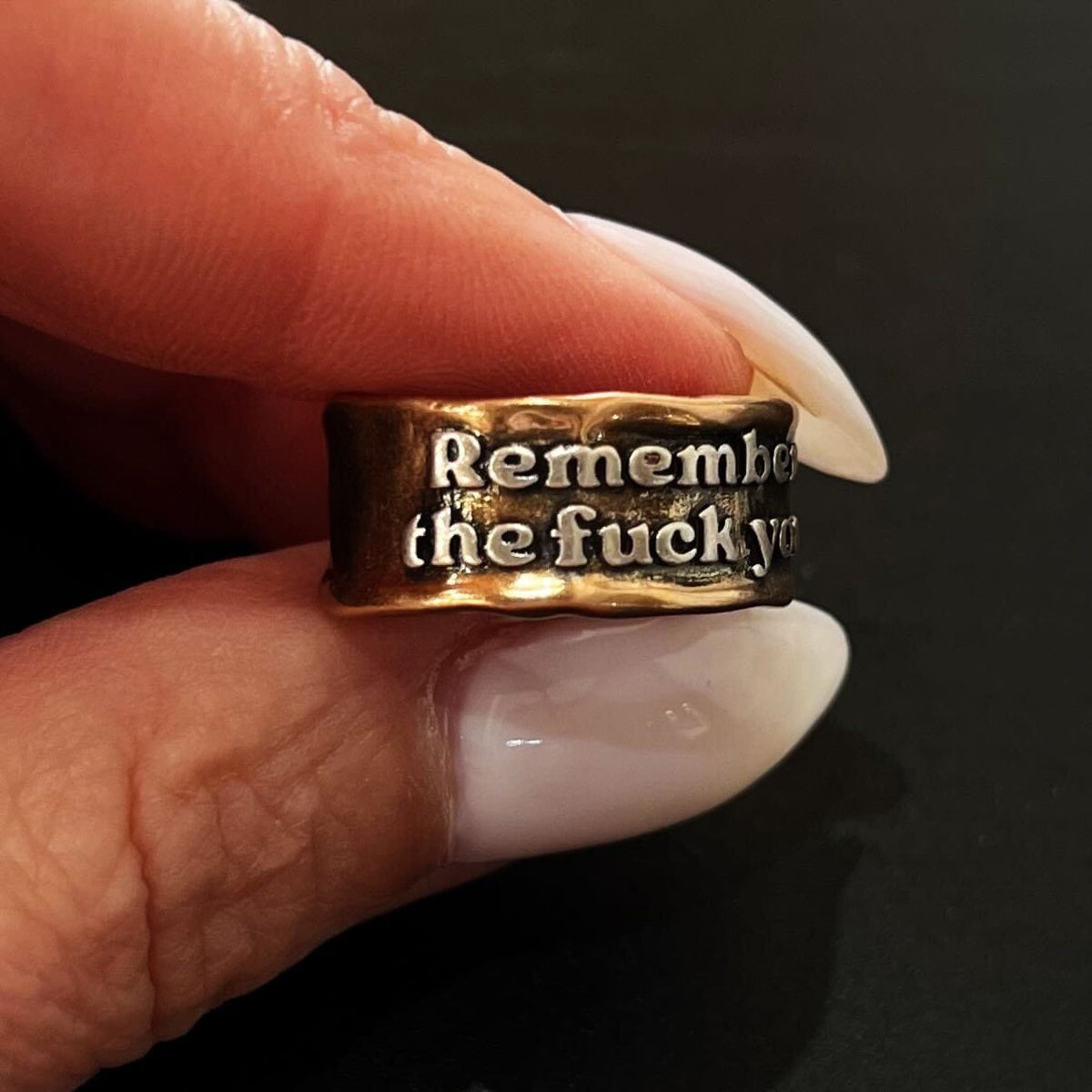 Remember Who The F*ck You Are Remember Adjustable Ring
