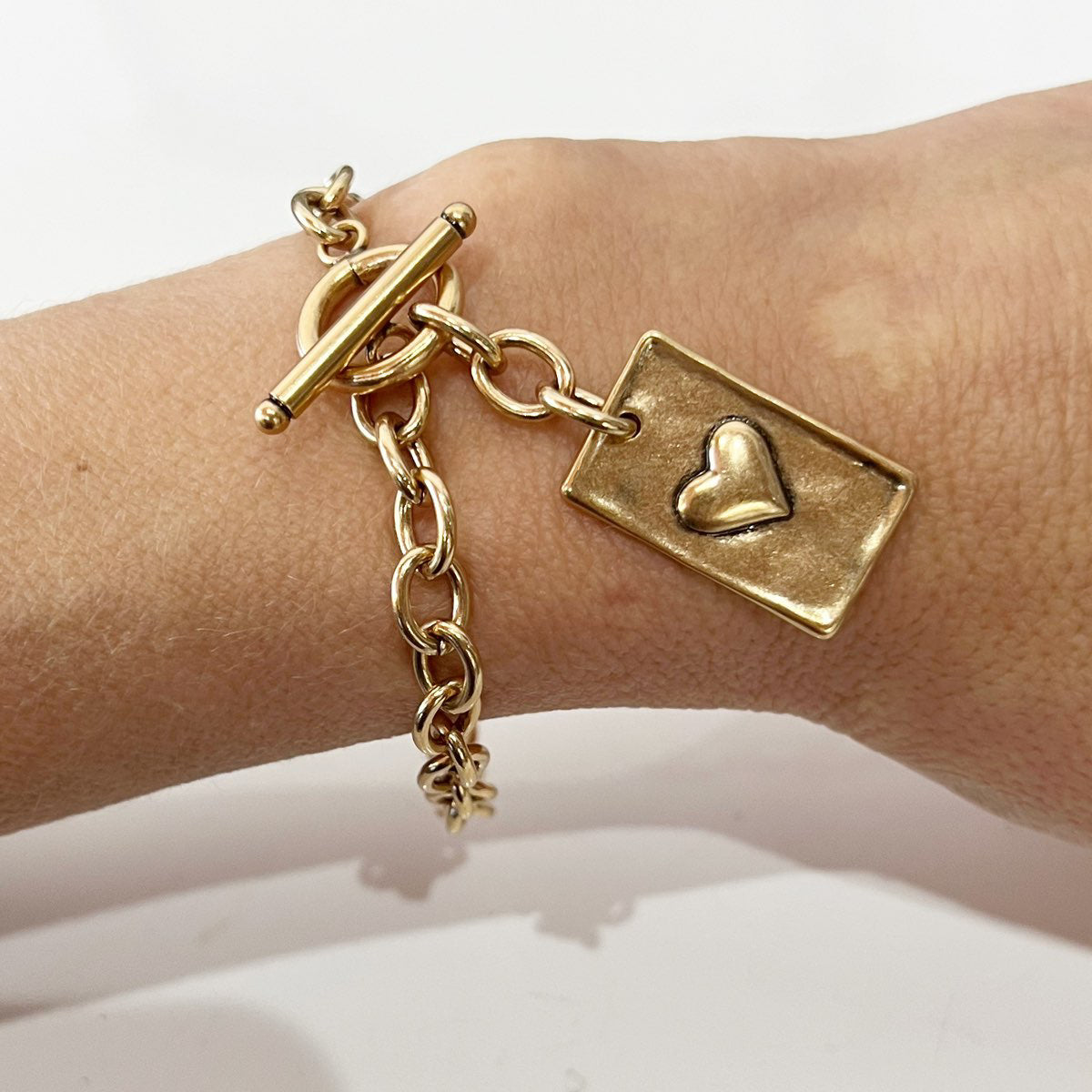 Choose Your Message Rectangle Pendant Chain Bracelet
