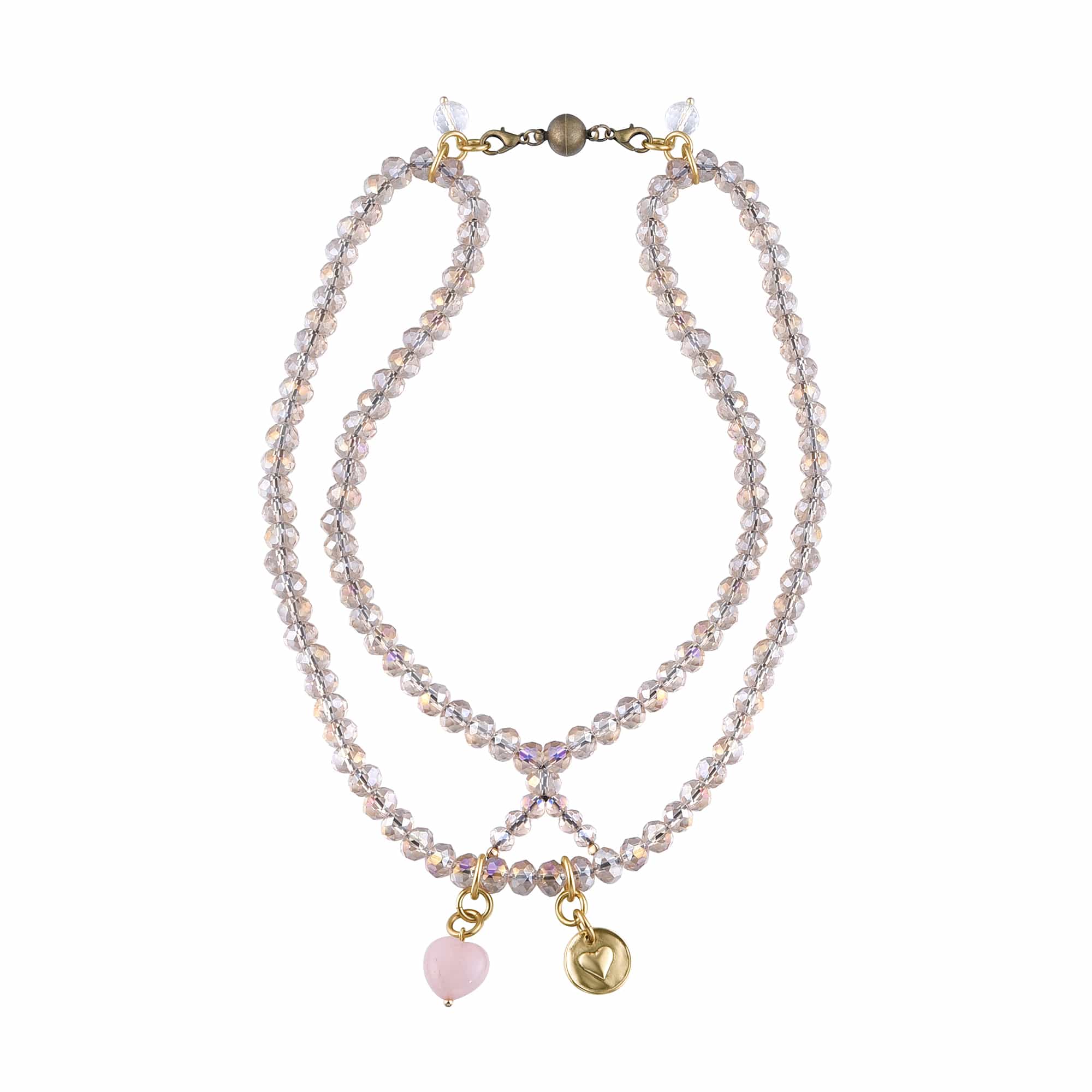 Love Heart Crystal Boho Wrap Bracelet/Necklace