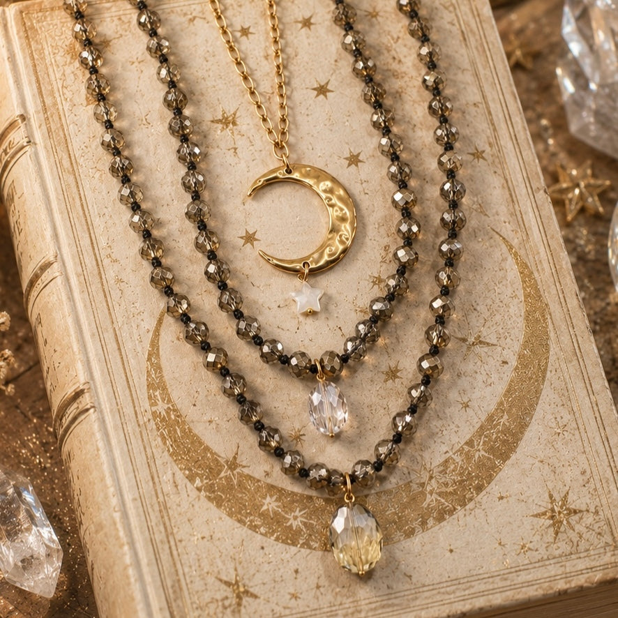 Light Crescent Moon Adjustable Necklace