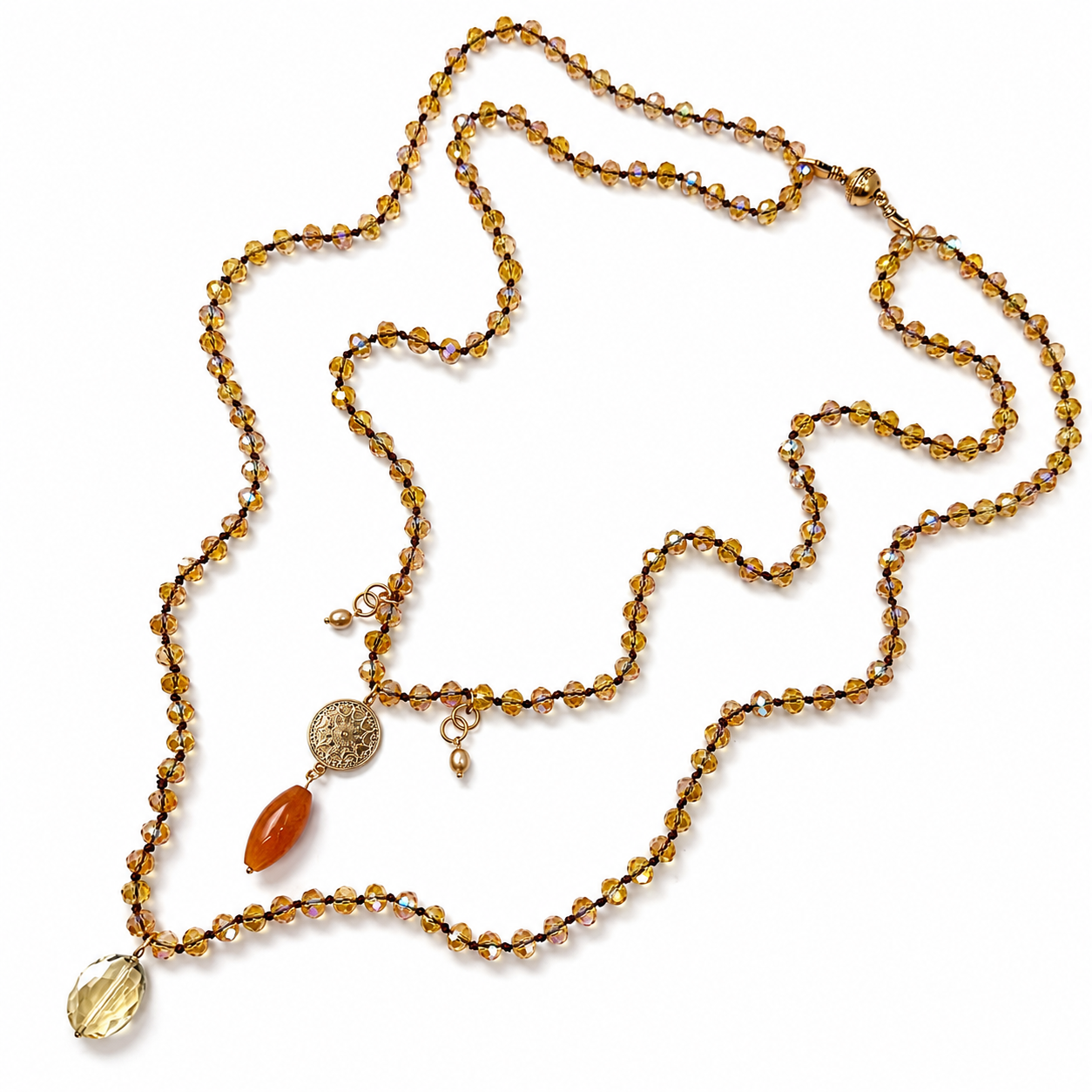 Live Love Laugh Mandala Crystal Necklace