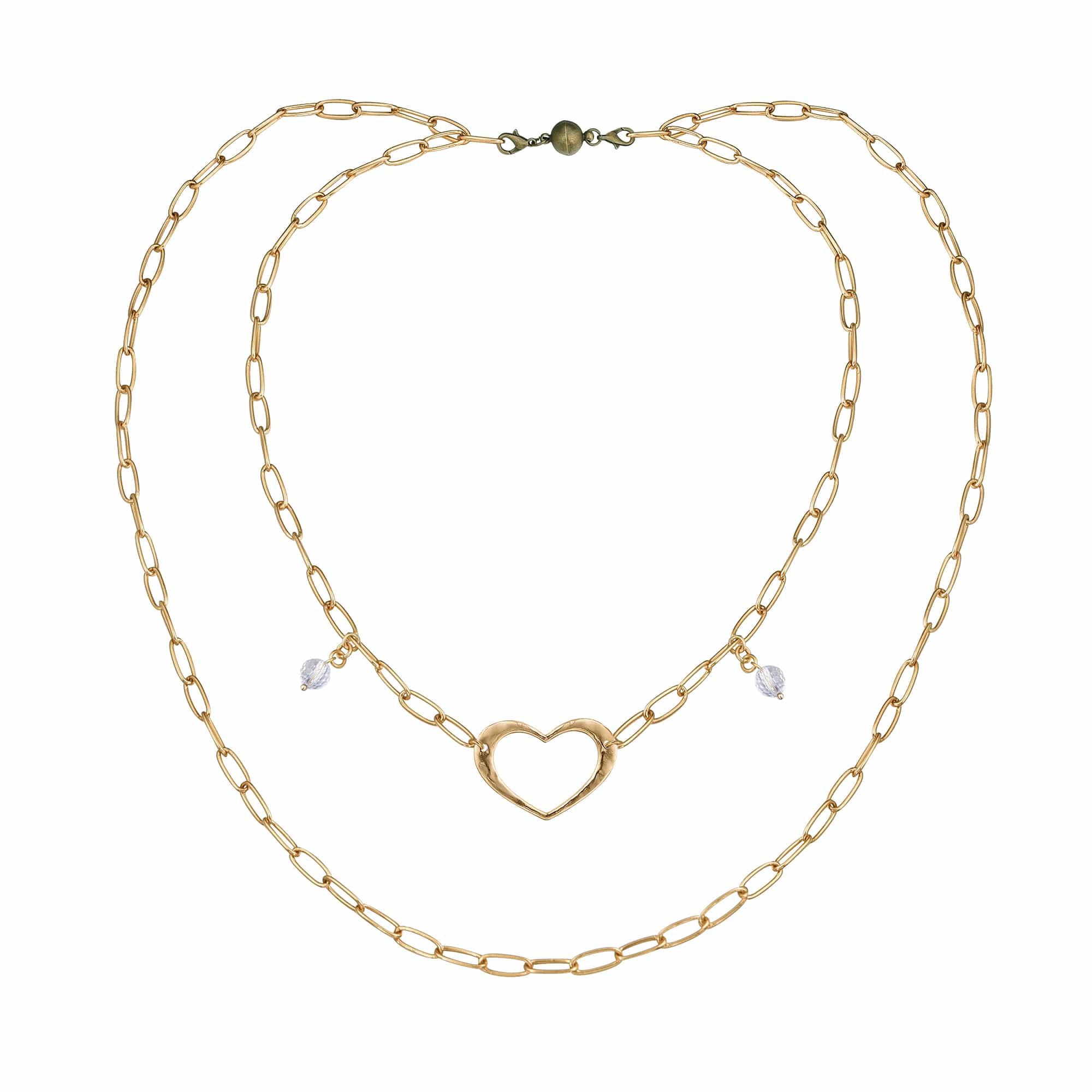 Love Open Heart Long Chain Necklace