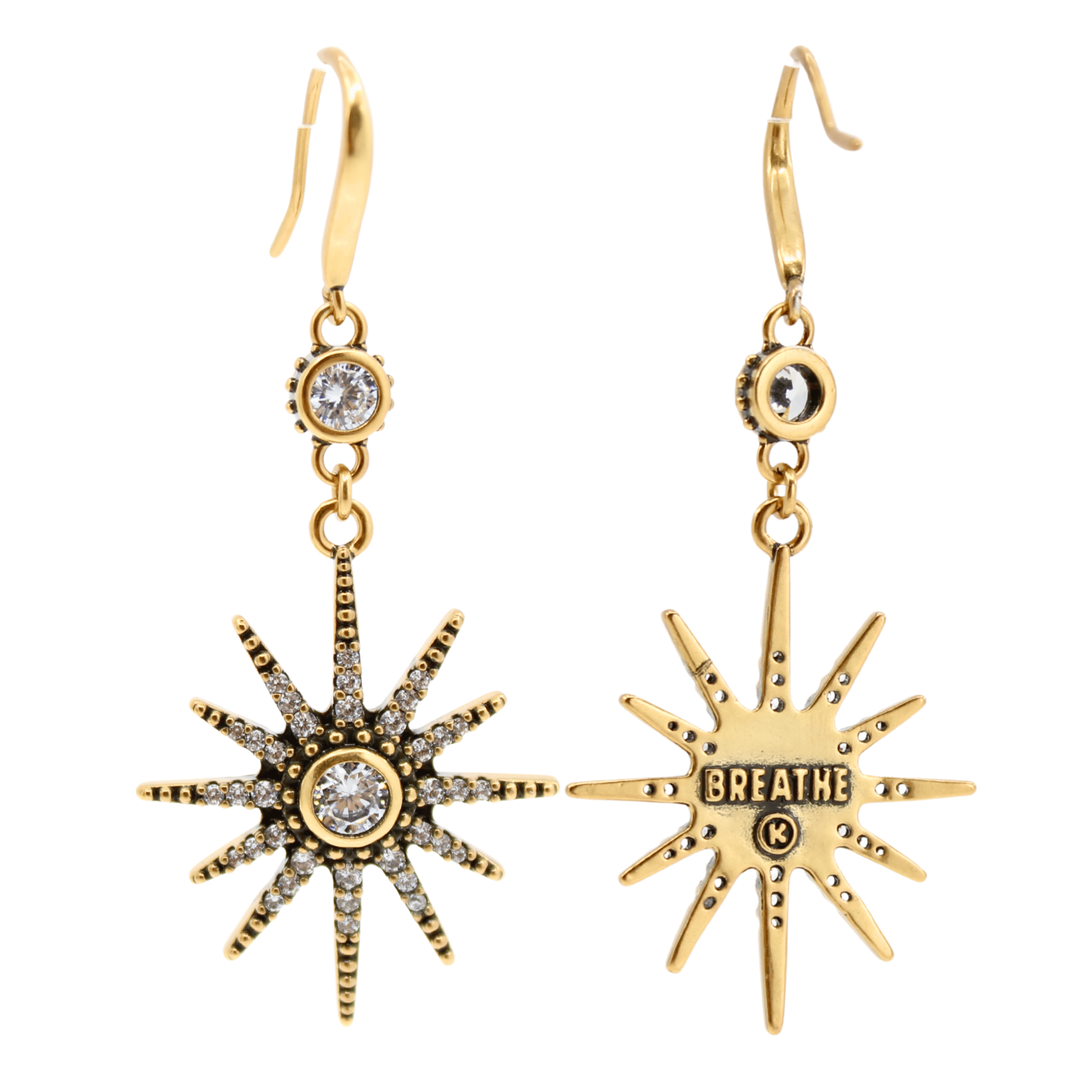 Breathe Crystal Starburst Drop Earrings