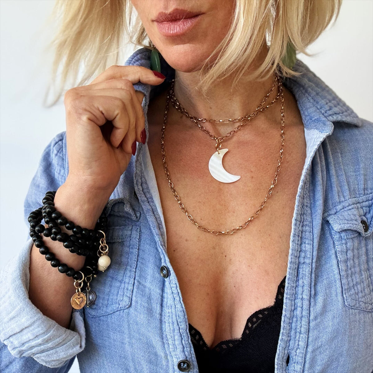 Moon Layering Chain Necklace