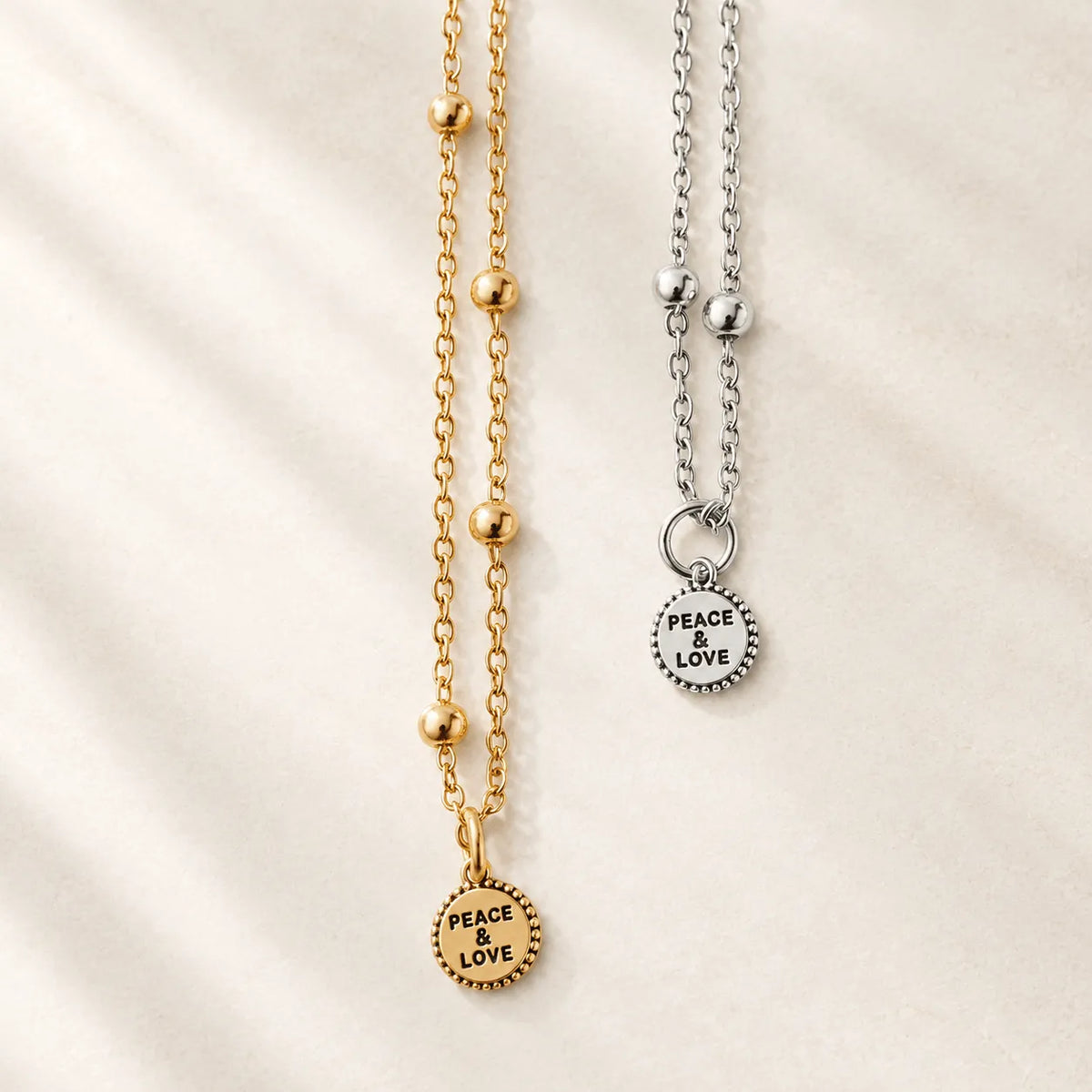 Peace & Love Dainty Necklace