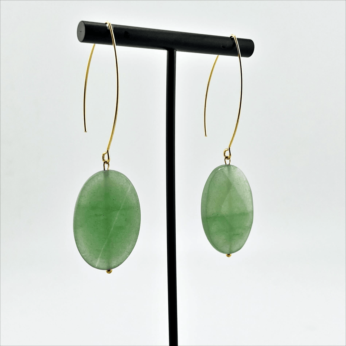 Large Stone Drop Earrings