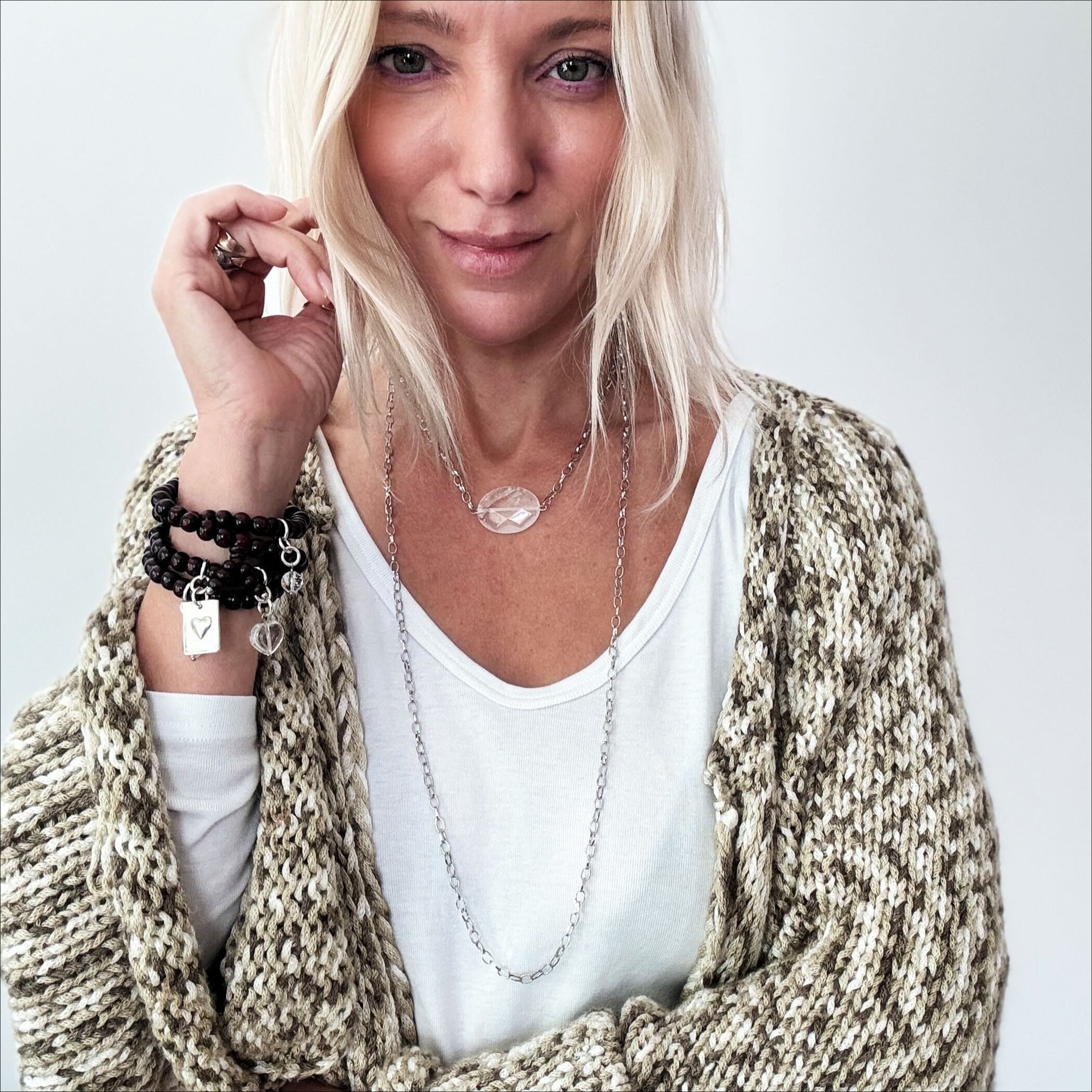 Grateful Thankful Blessed Wood Boho Wrap Layering Set