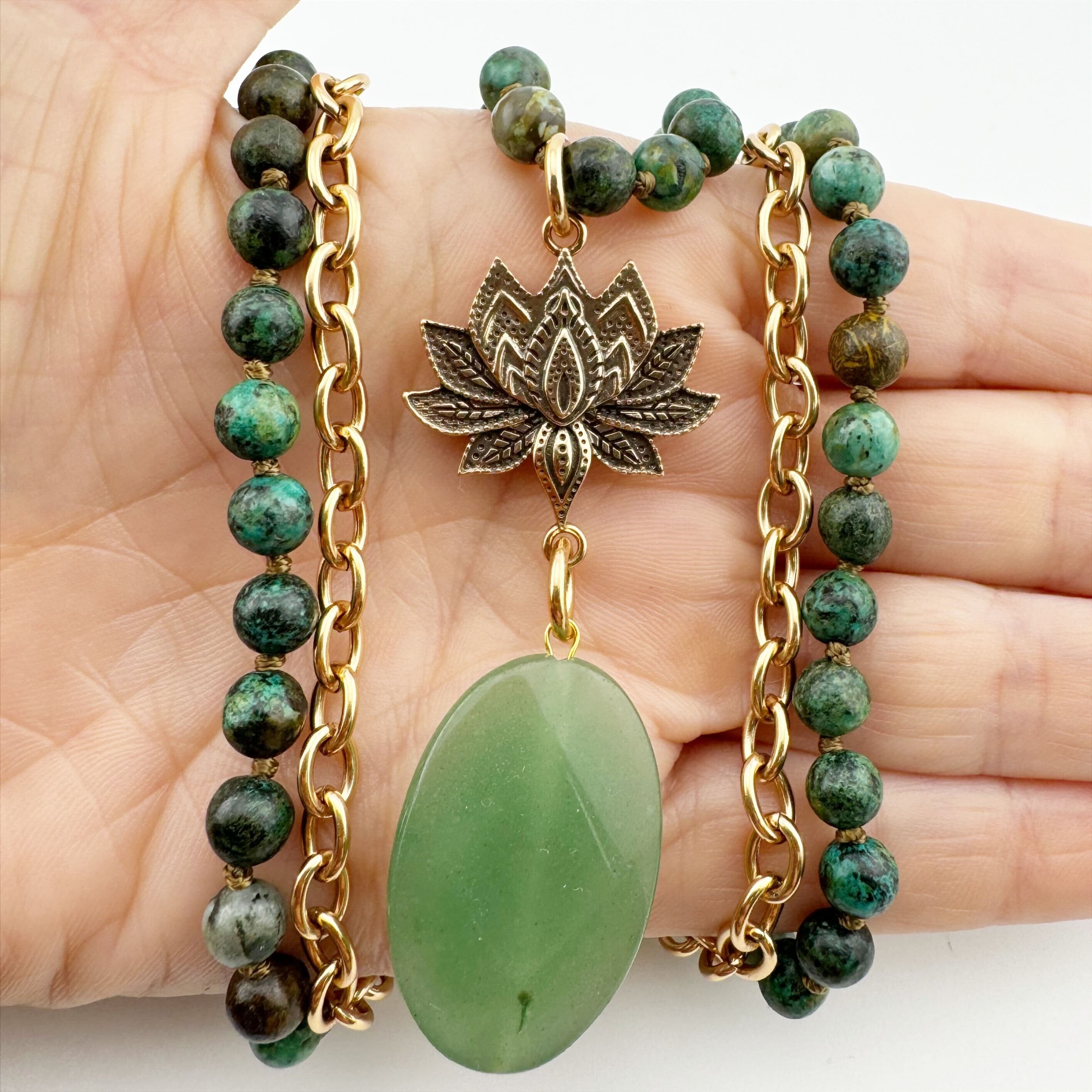 Have Faith Lotus Long Chain Fusion Necklace