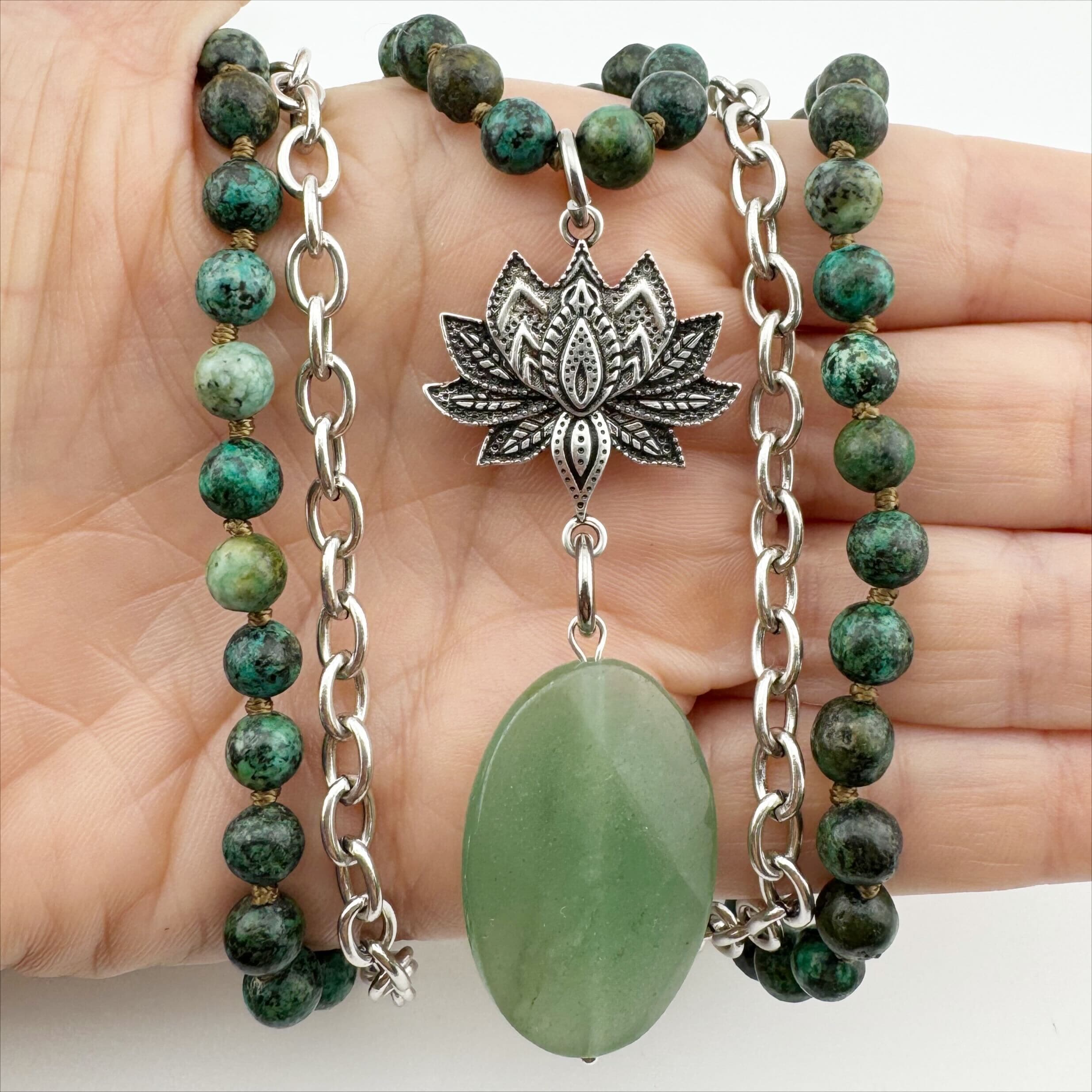 Have Faith Lotus Long Chain Fusion Necklace