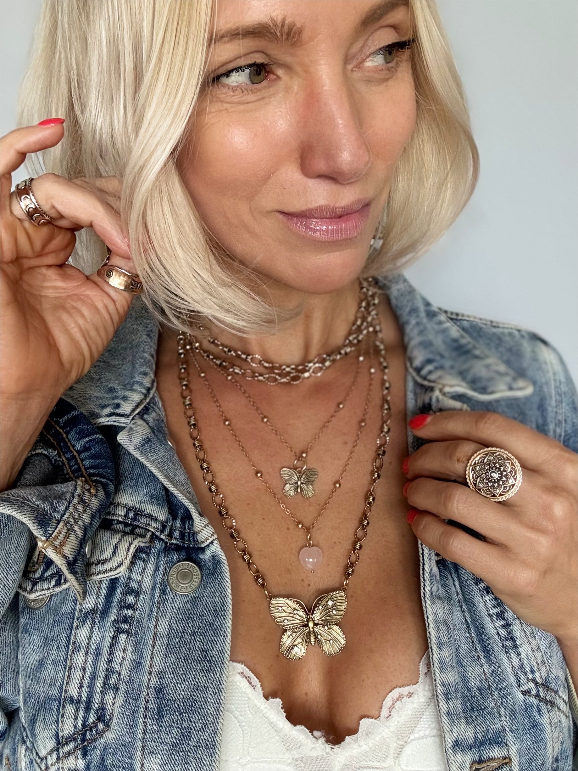 Be Grateful Loving Present Butterfly Chain Necklace