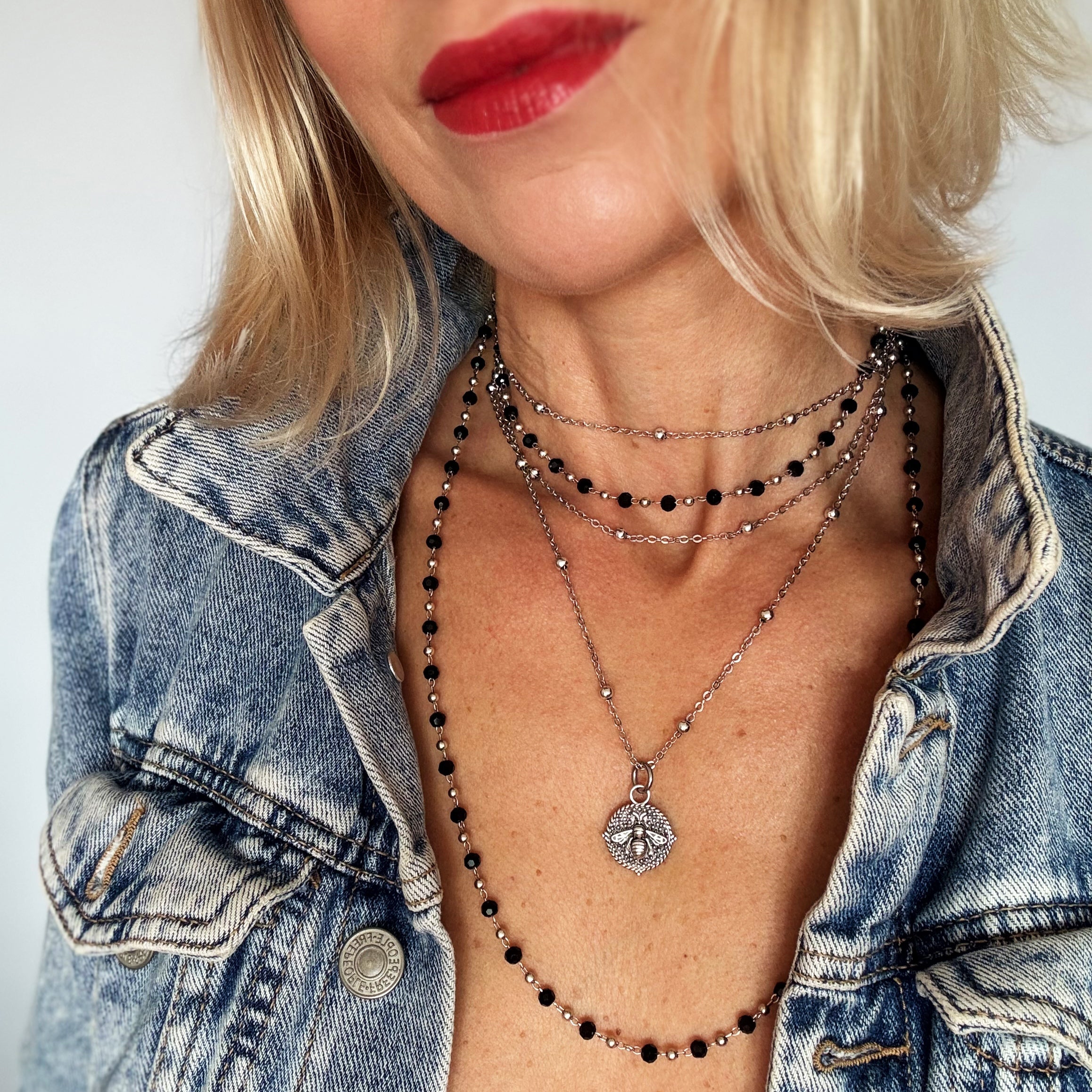 Rosary Dainty Layering Necklace