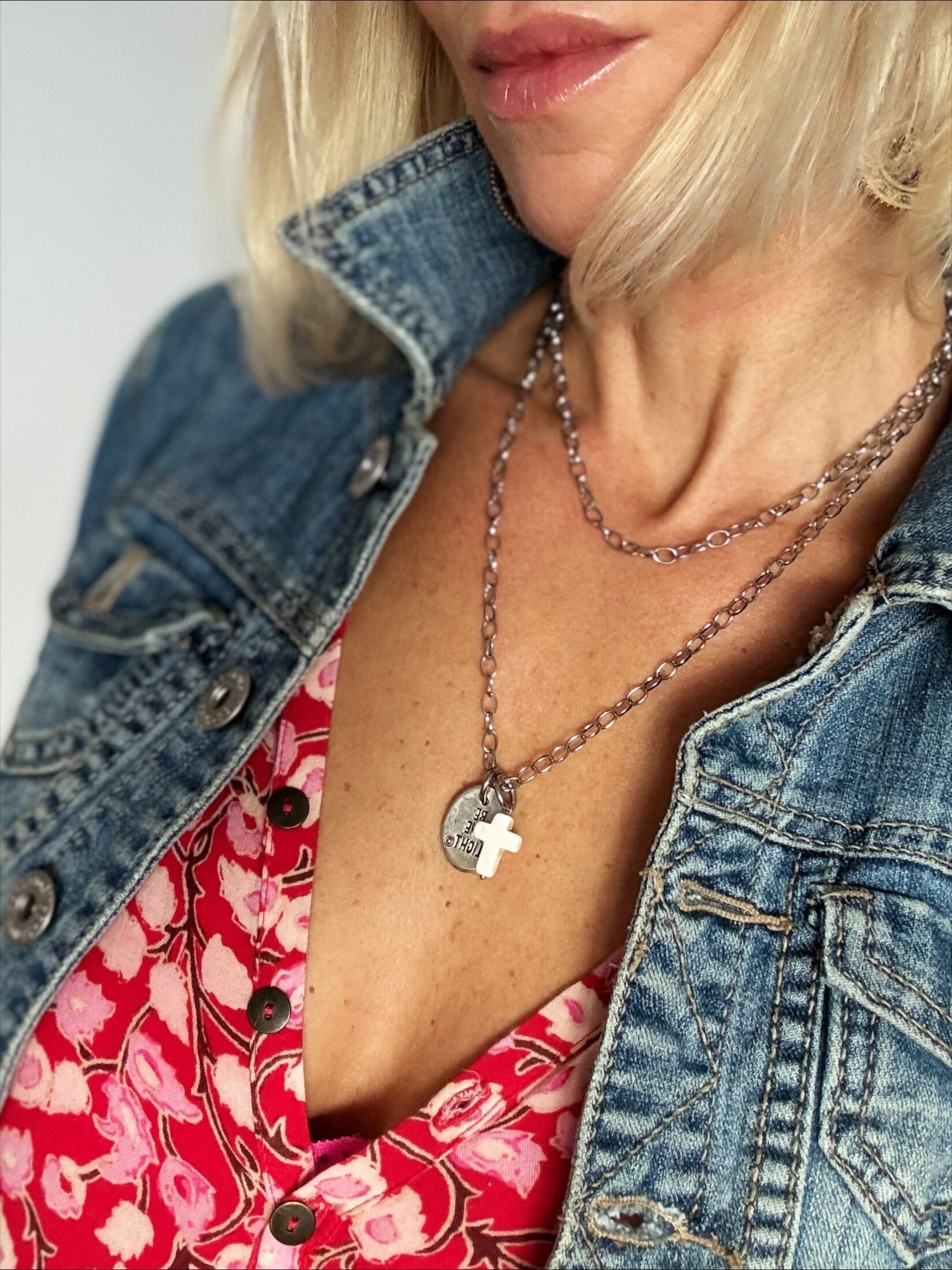 Be the Light Cross Dainty Necklace