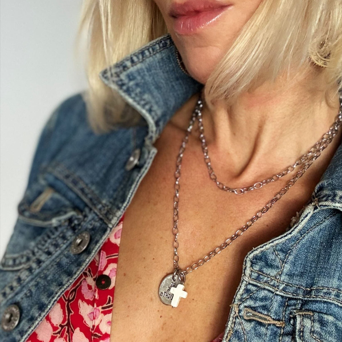 Be the Light Cross Dainty Necklace